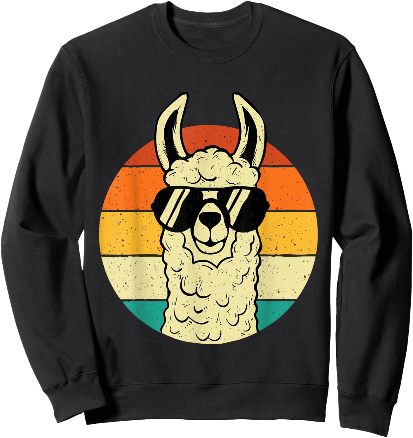 Retro Vintage Alpaca Lover - Farm Animal Zoo Farmer Breeder Sweatshirt - Sweatshirt | Black