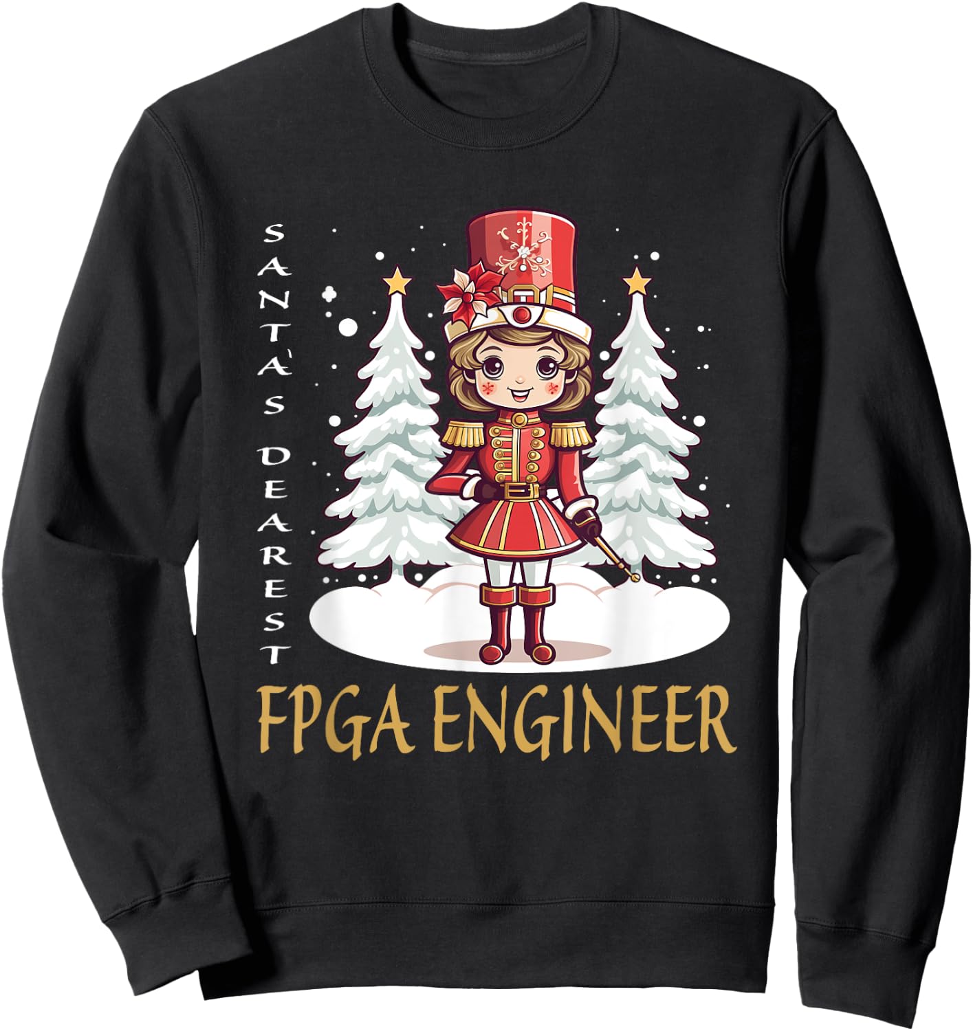 FPGA Engineer Christmas Classic Female Nutcracker Sweatshirt - Sweatshirt | Black