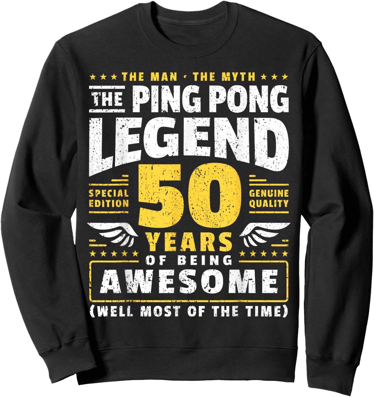 50th Birthday Ping Pong Player 50 Years Old Table Tennis Sweatshirt - Sweatshirt | Black