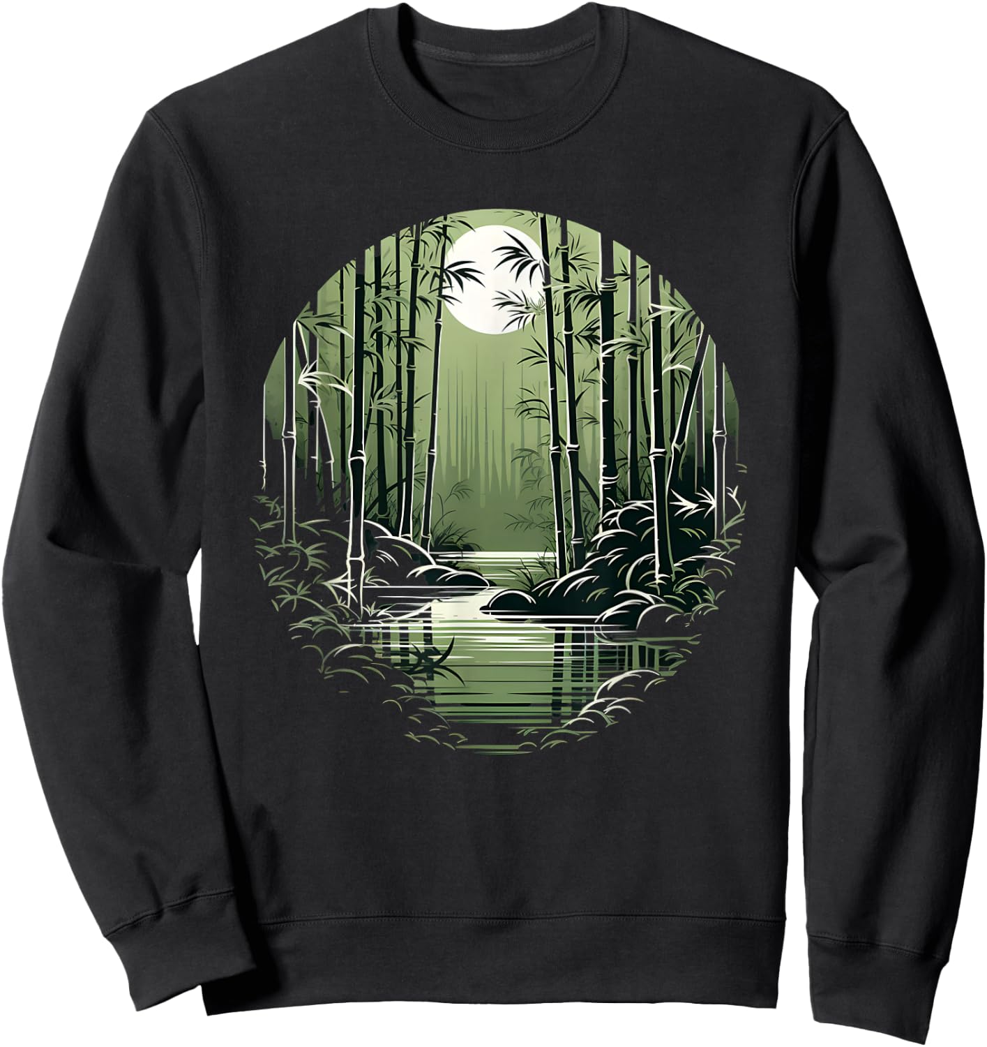 Asian Bamboo Forest Connection With Nature Sweatshirt - Sweatshirt | Black