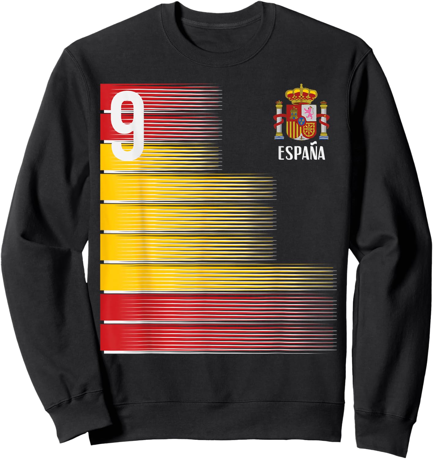 Spain Number 9 Espana Spanish Soccer Fan Men Women Kids Boys Sweatshirt - Sweatshirt | Black