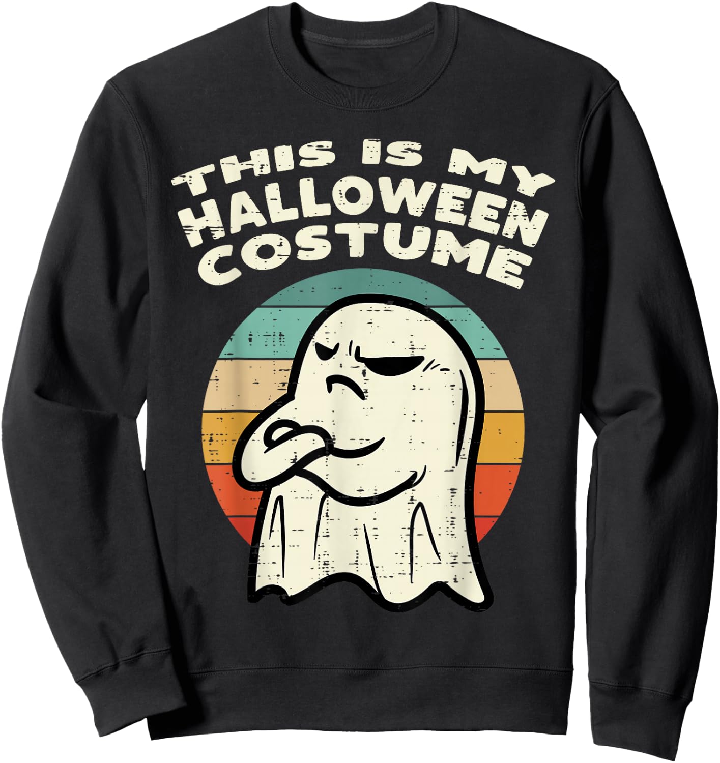 This Is My Halloween Costume Ghost Retro Men Women Kids Boys Sweatshirt - Sweatshirt | Black