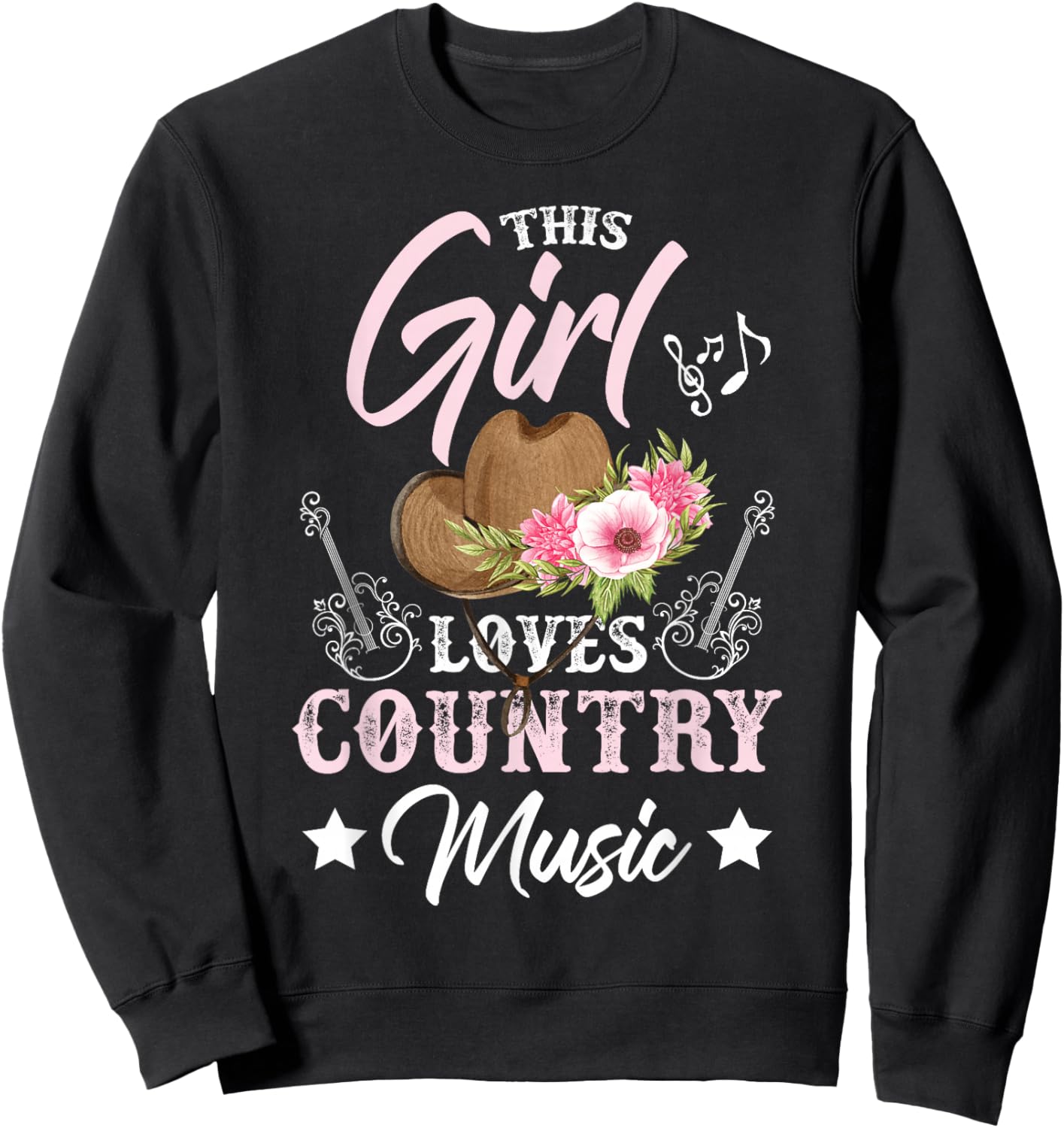 This Girl Loves Country Music Sweatshirt - Sweatshirt | Black