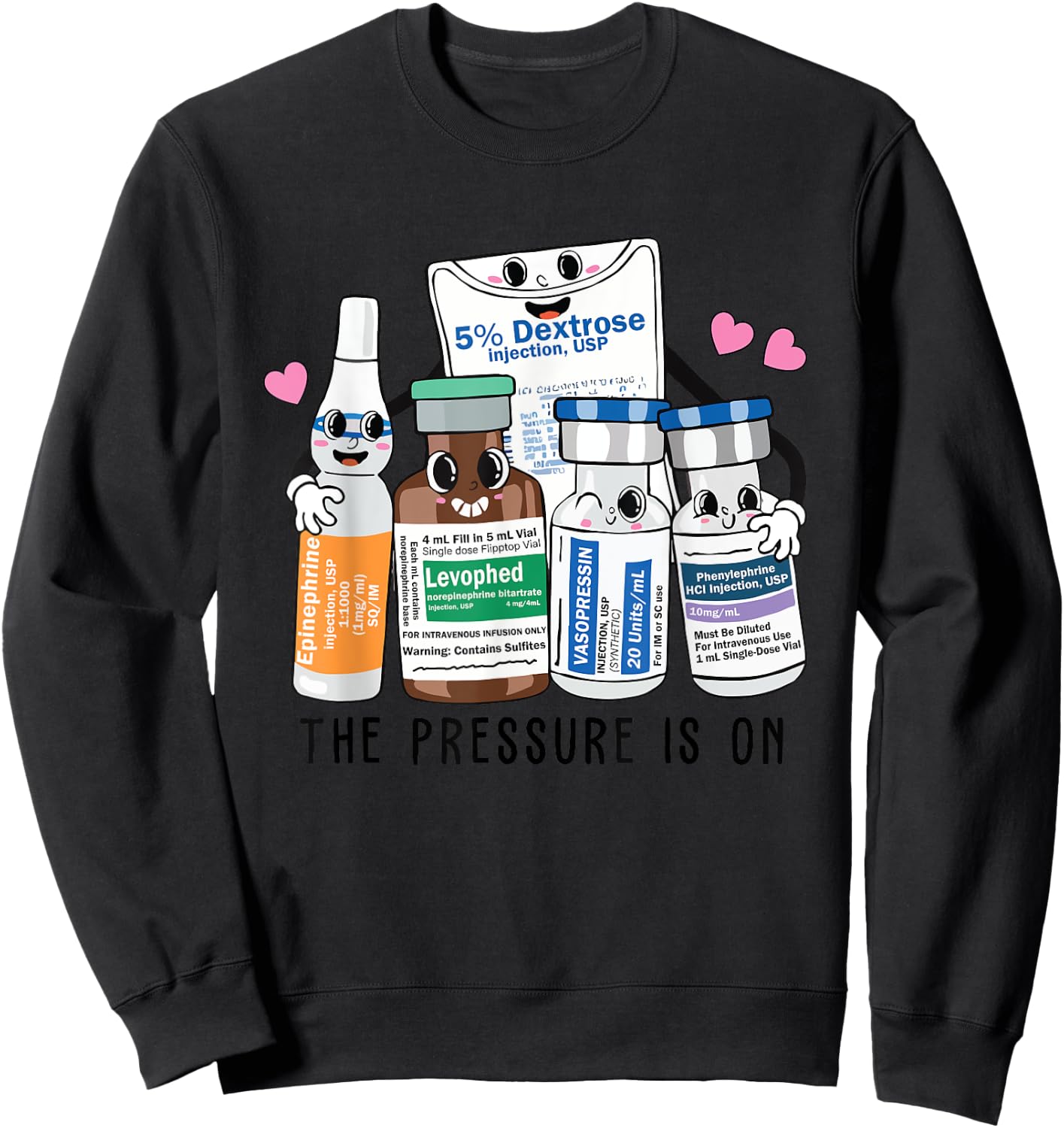 Pressure is On Christmas Pharmacy Tech Nurse Sweatshirt - Sweatshirt | Black