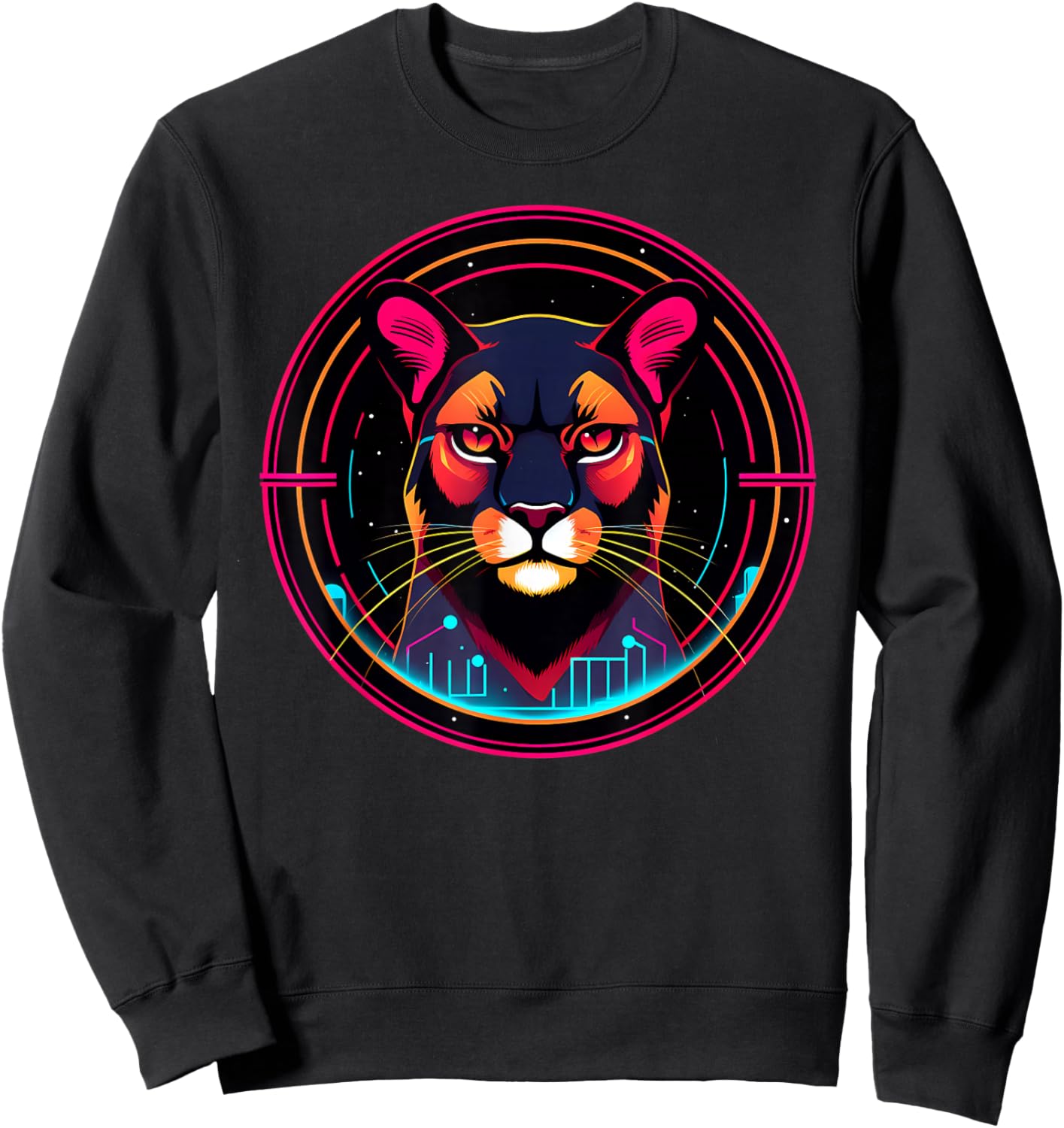 Cougar Mountain Lion in Space Funny Animals Galaxy Explorers Sweatshirt - Sweatshirt | Black