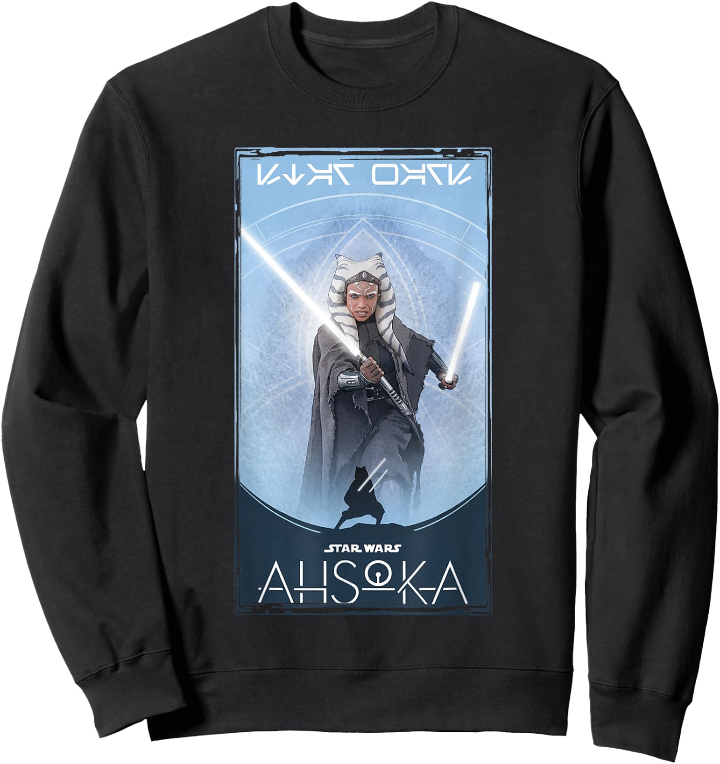 Star Wars: Ahsoka Tano Silhouette Atop Logo Poster Sweatshirt - Sweatshirt | Black