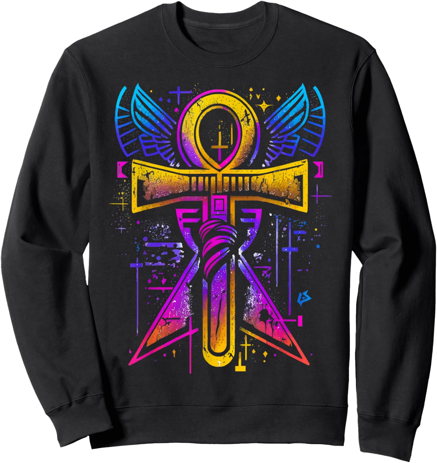 Ankh Symbol Ancient Egyptian Key Of Life Egypt Hieroglyphic Sweatshirt - Sweatshirt | Black