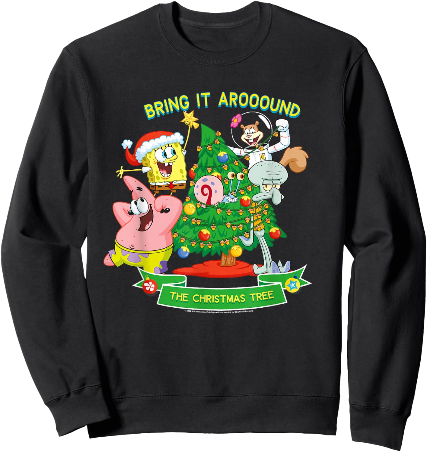 SpongeBob SquarePants Aroooound The Christmas Tree Patrick Sweatshirt - Sweatshirt | Black