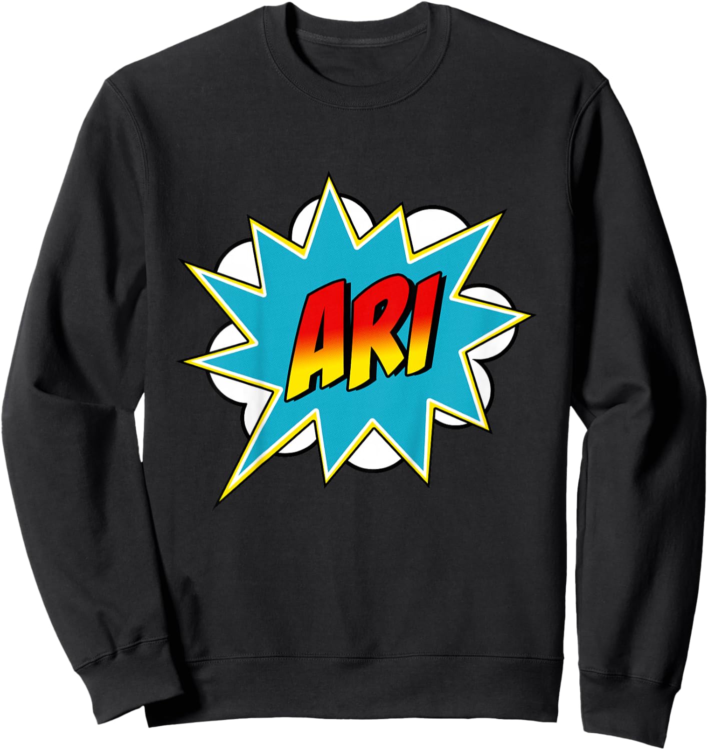 Kids Boys Ari Name Superhero Comic Book Sweatshirt - Sweatshirt | Black