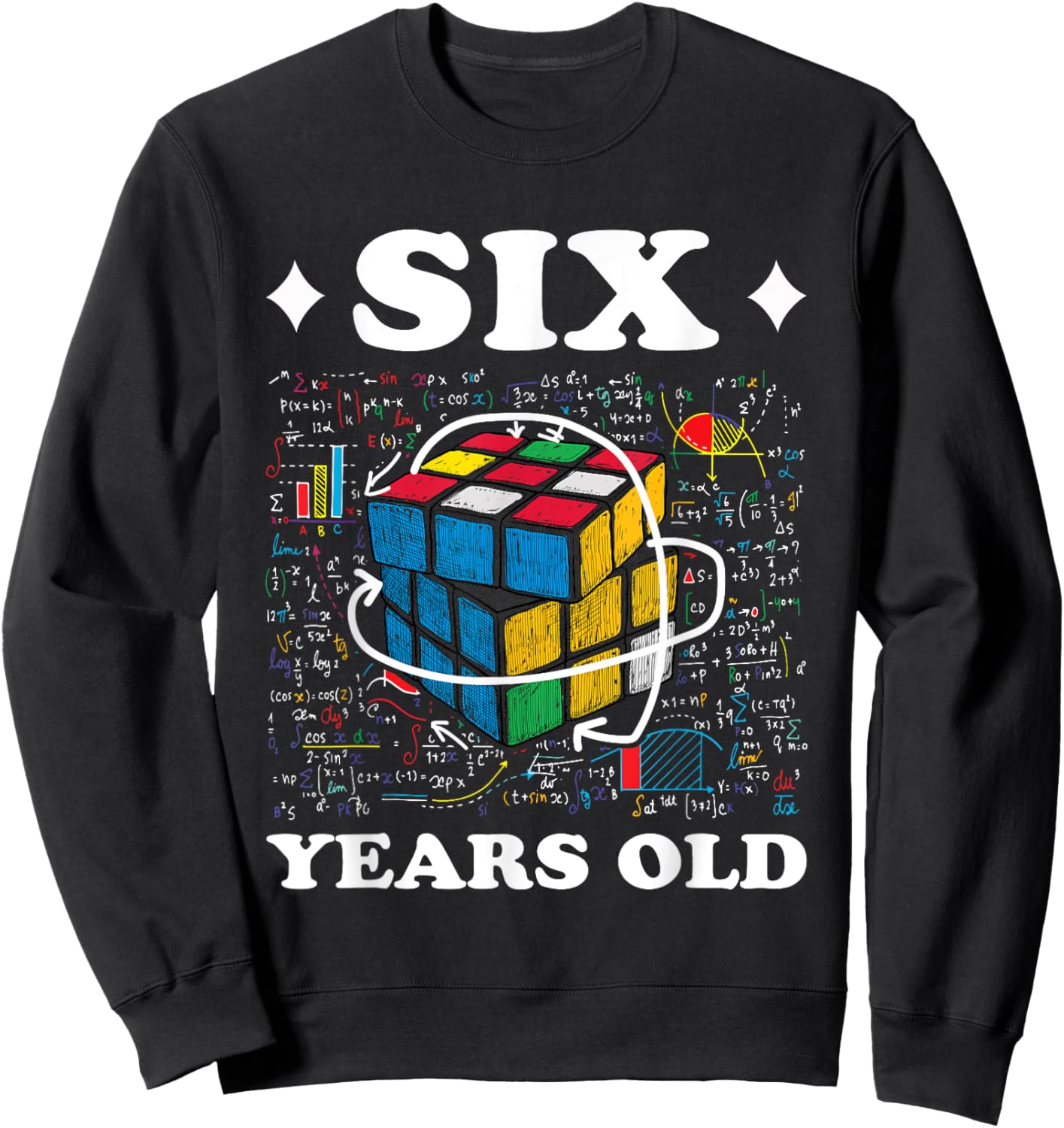 Competitive Speed Cubing 6 Years Old Birthday for Boy Girl Sweatshirt - Sweatshirt | Black