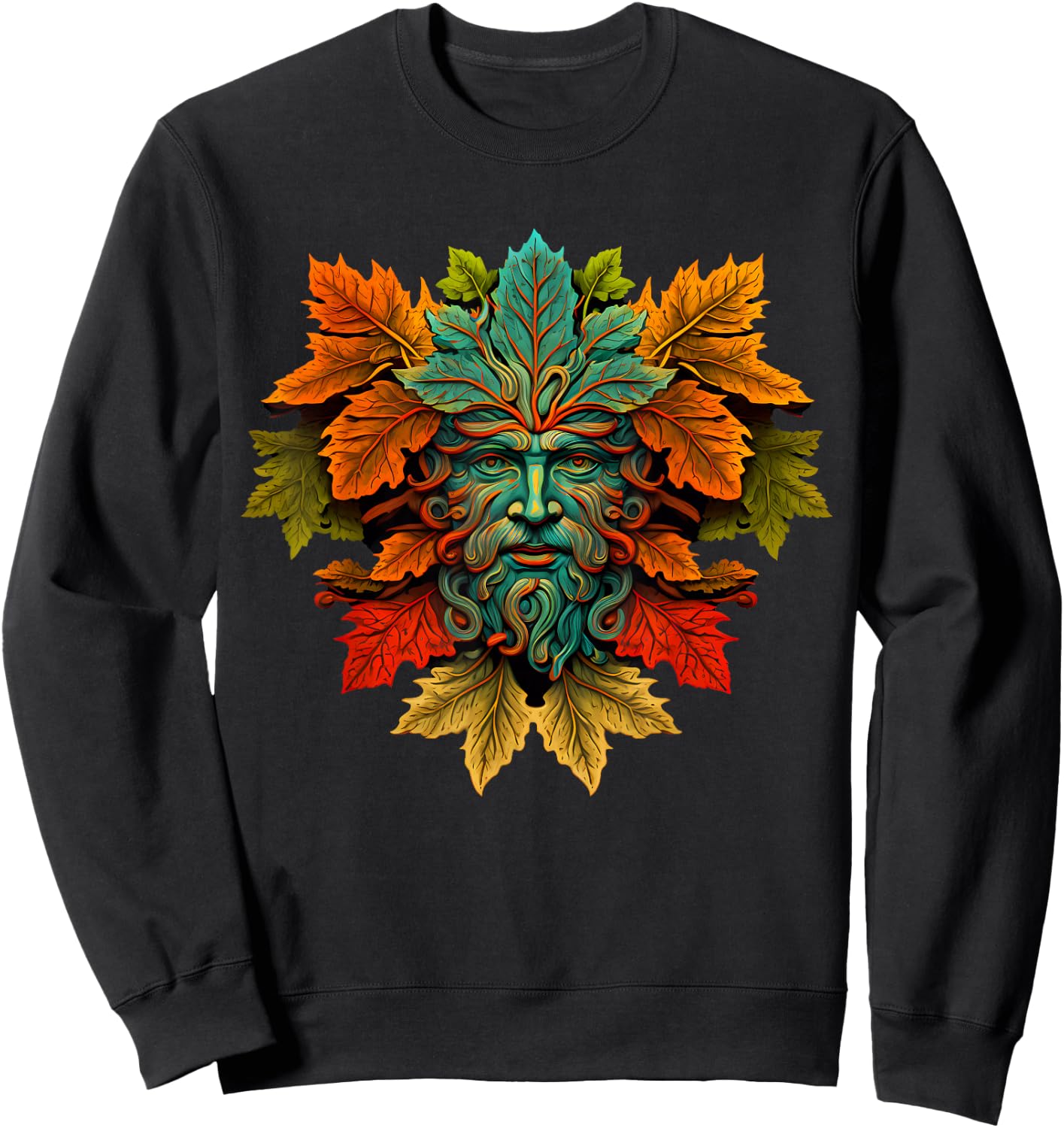 Traditional Pagan Celtic Greenman Sweatshirt - Sweatshirt | Black