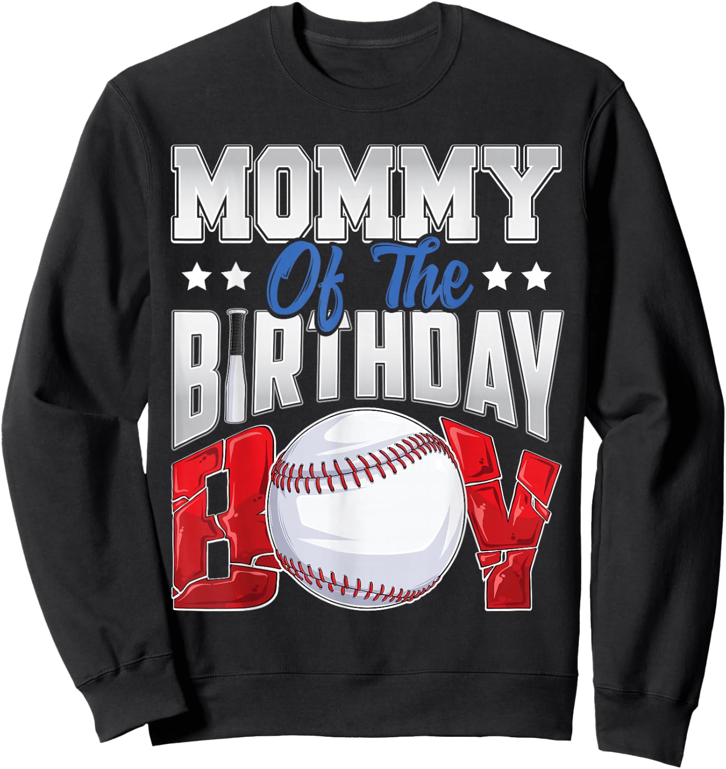 Mommy Baseball birthday Boy Family Baller b-day Party Sweatshirt - Sweatshirt | Black