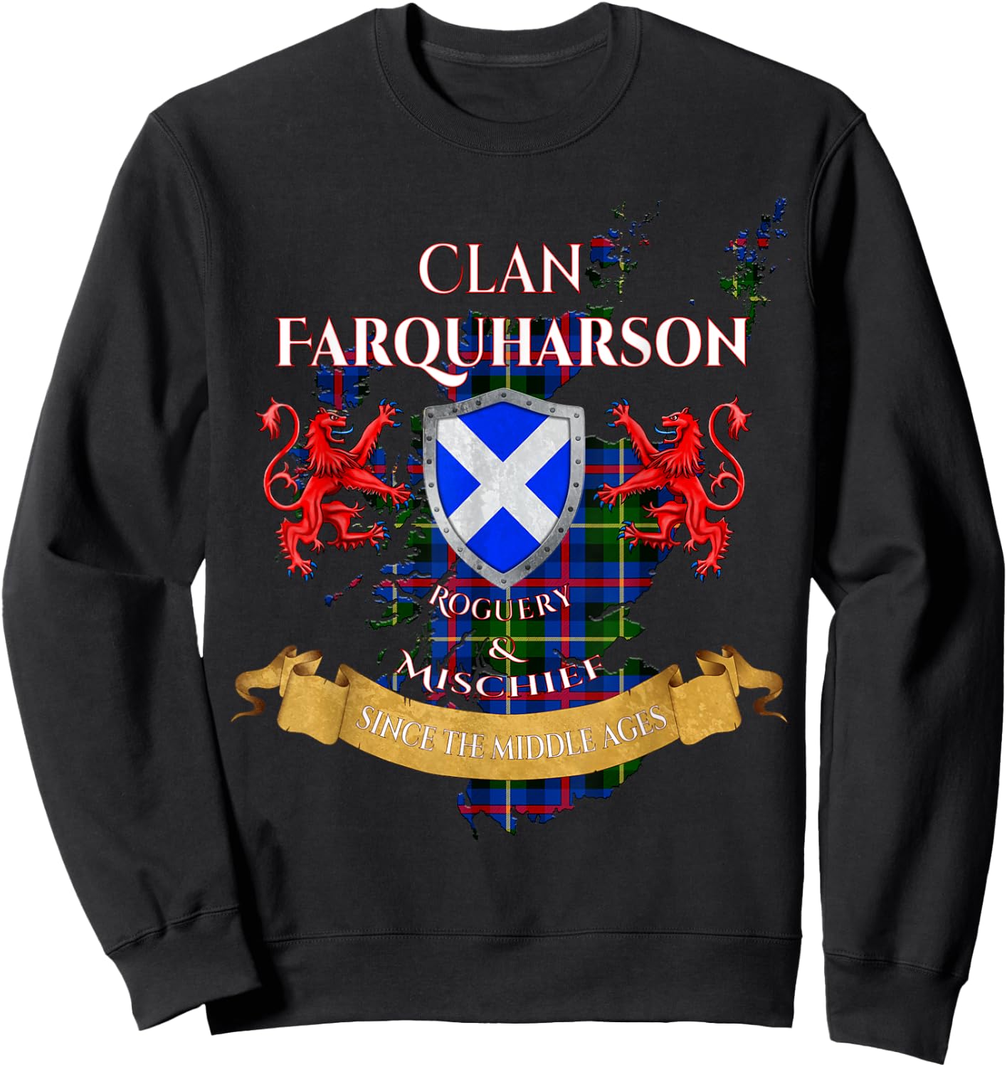 Farquharson Scottish Family Clan Middle Ages Mischief Sweatshirt - Sweatshirt | Black
