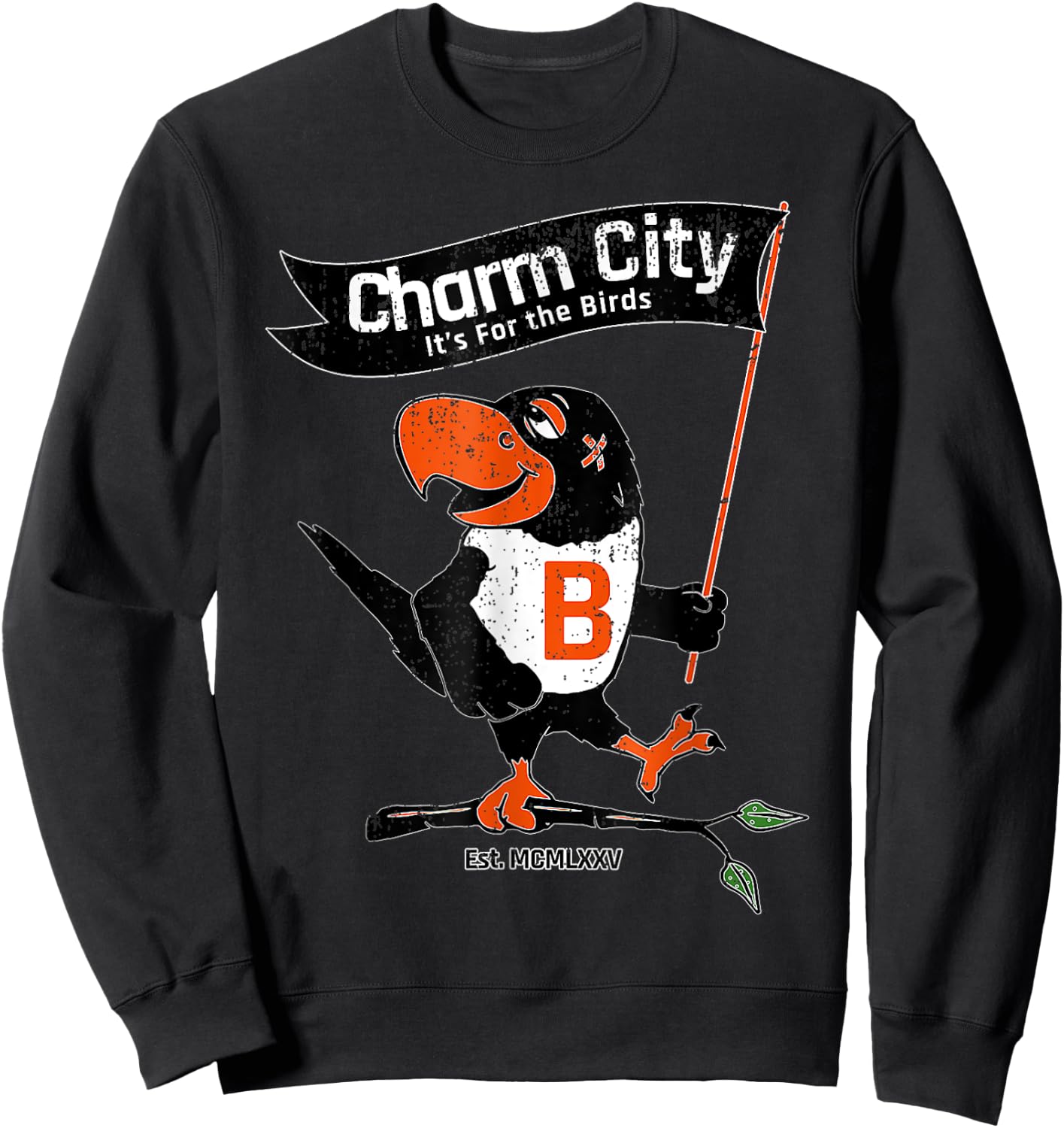 Baltimore Birds Maryland Charm City Pride Sweatshirt - Sweatshirt | Black