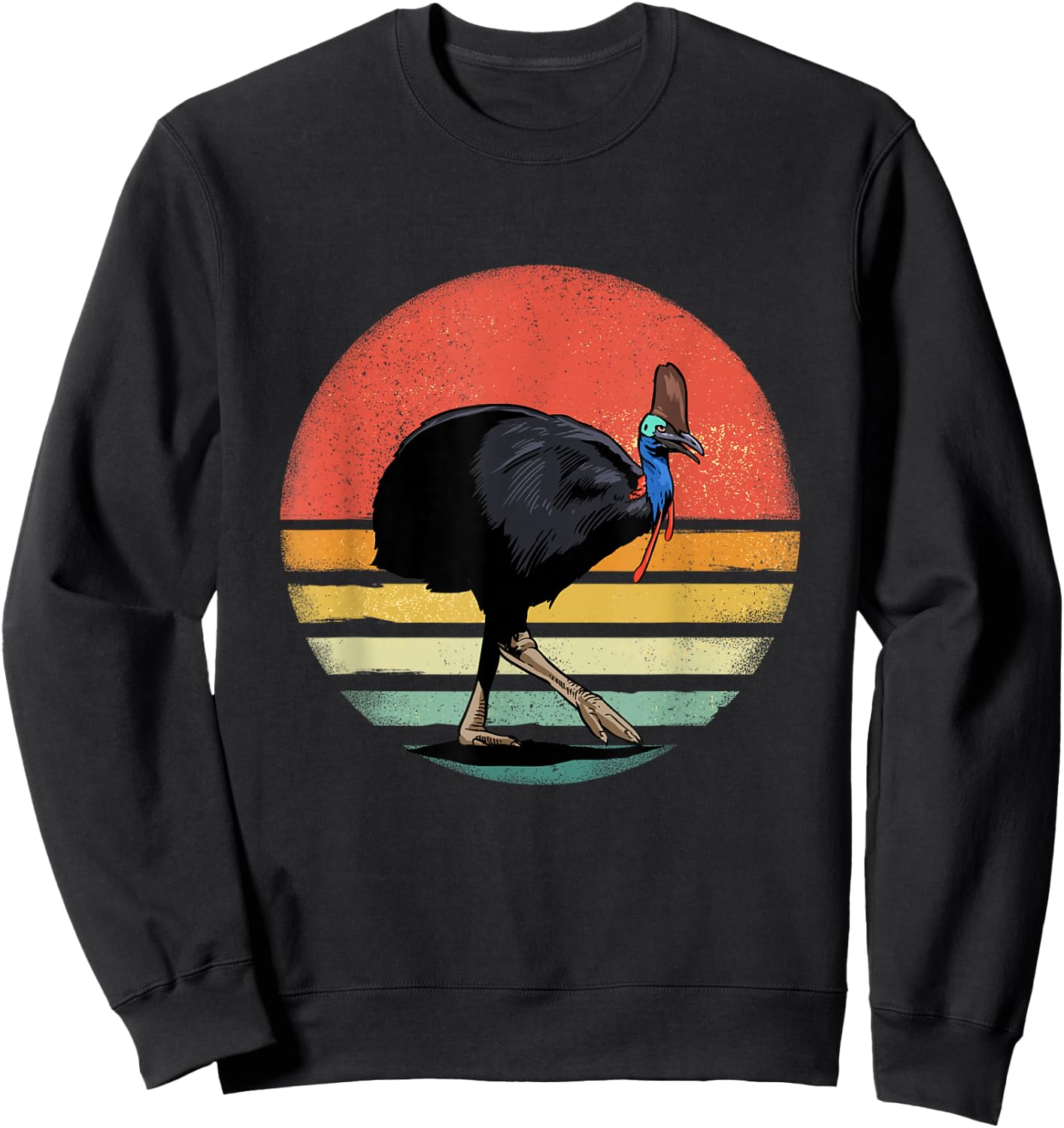 Retro Vintage Cassowary Bird Animal Bird Lover Bird Watcher Sweatshirt - Sweatshirt | Black