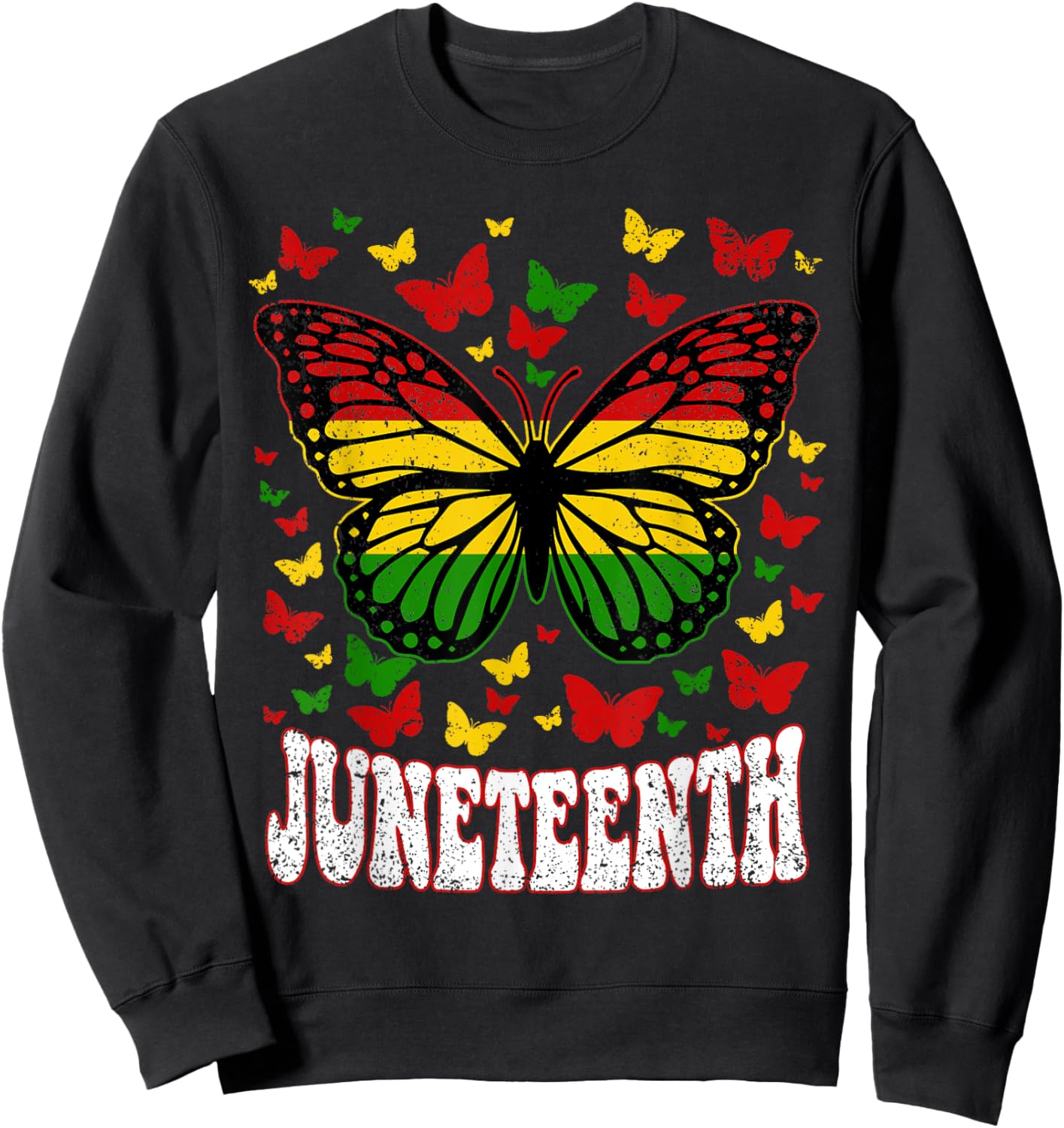 Butterflies Juneteenth Retro Black History African American Sweatshirt - Sweatshirt | Black