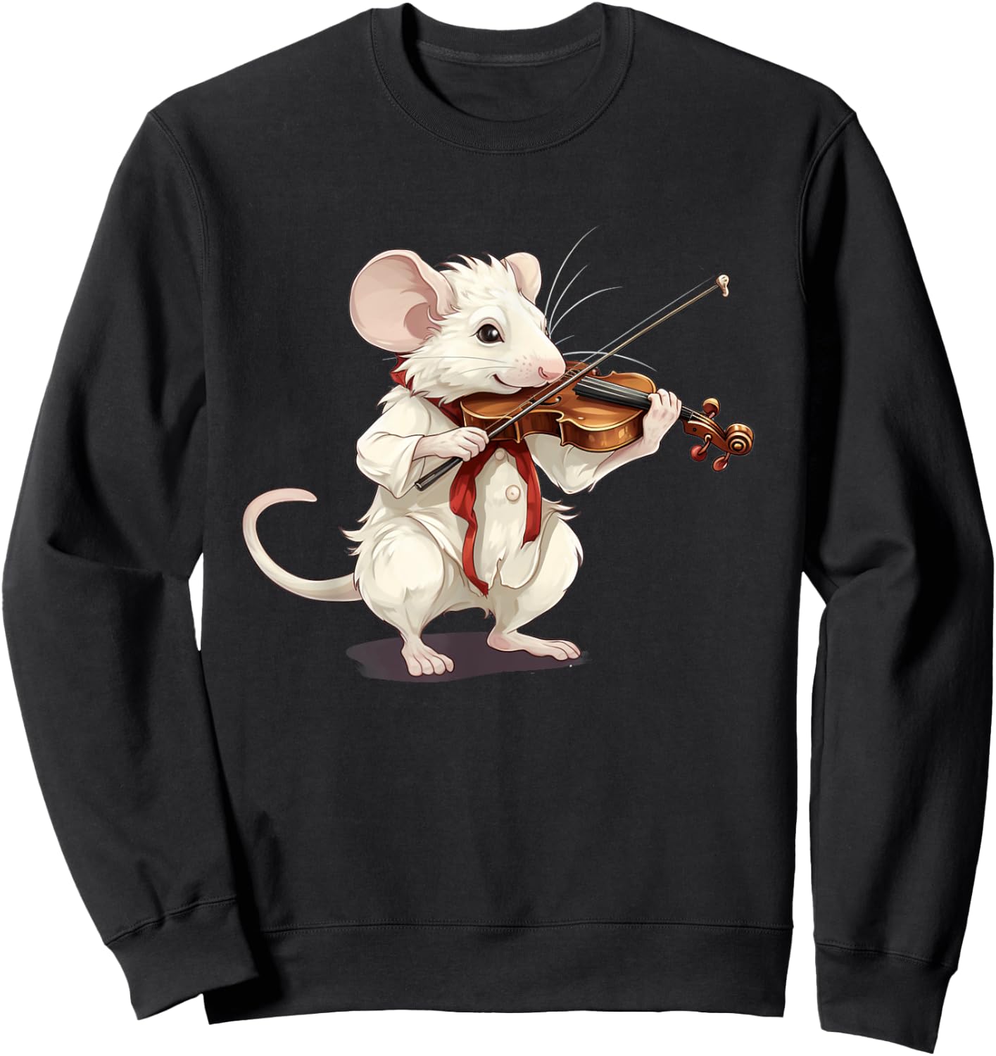 Happy classic Violin Music with white Rodent for Pets Lovers Sweatshirt - Sweatshirt | Black