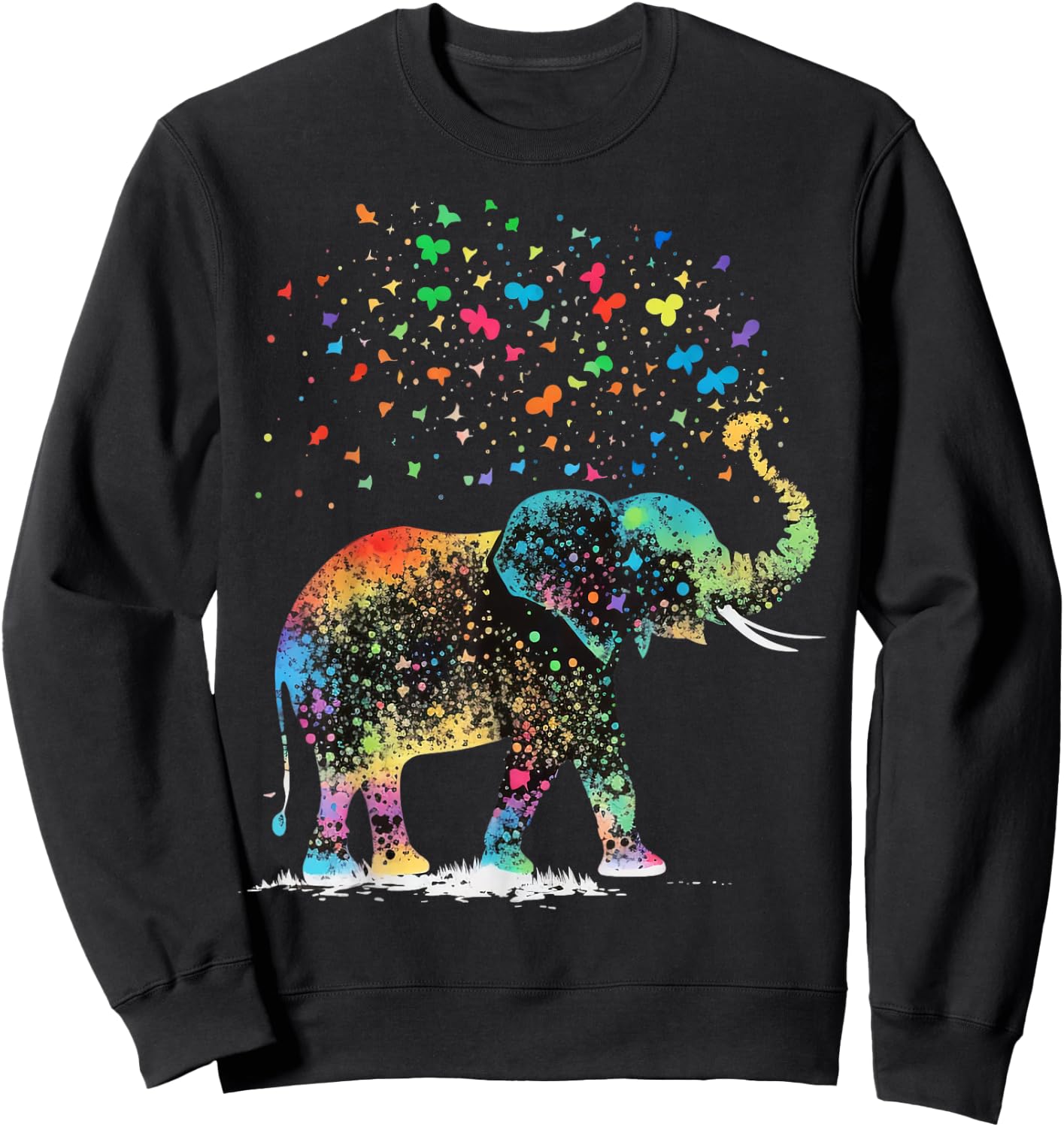 Cute Elephant Lover Animal on Elephant Sweatshirt - Sweatshirt | Black