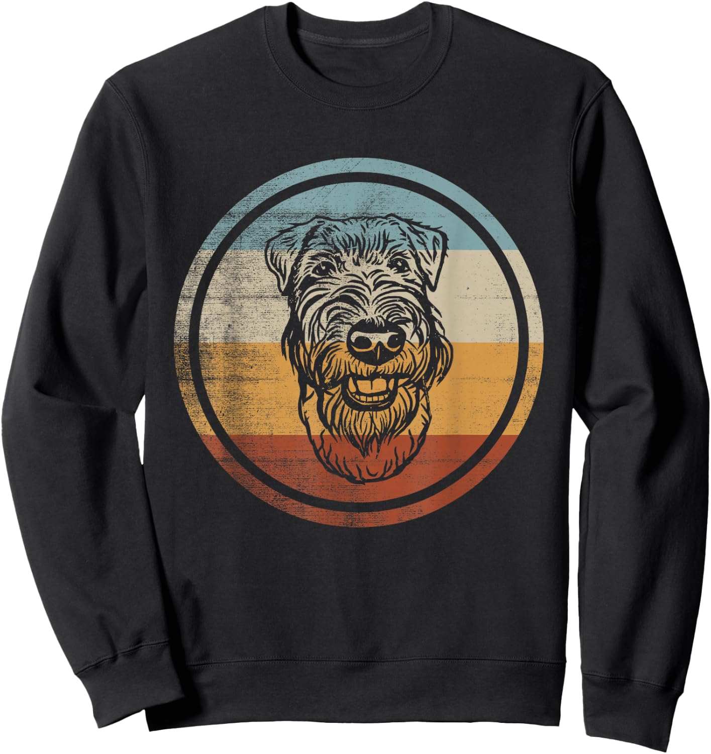 Retro Vintage Dog Design Welsh Terrier Sweatshirt - Sweatshirt | Black