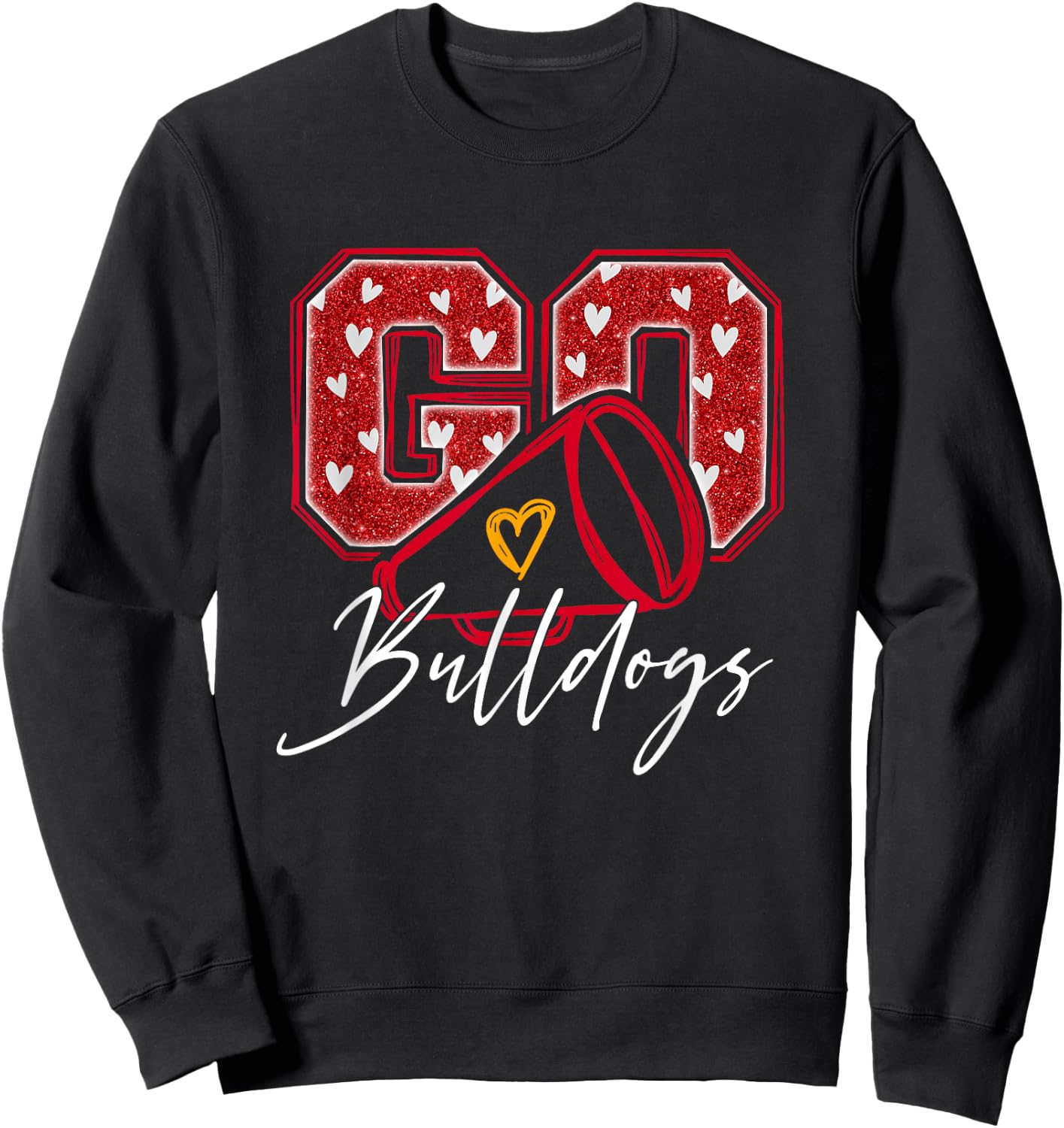 Go Cheer Bulldogs Name Athletic Sports Gift Men Women Boy Sweatshirt - Sweatshirt | Black