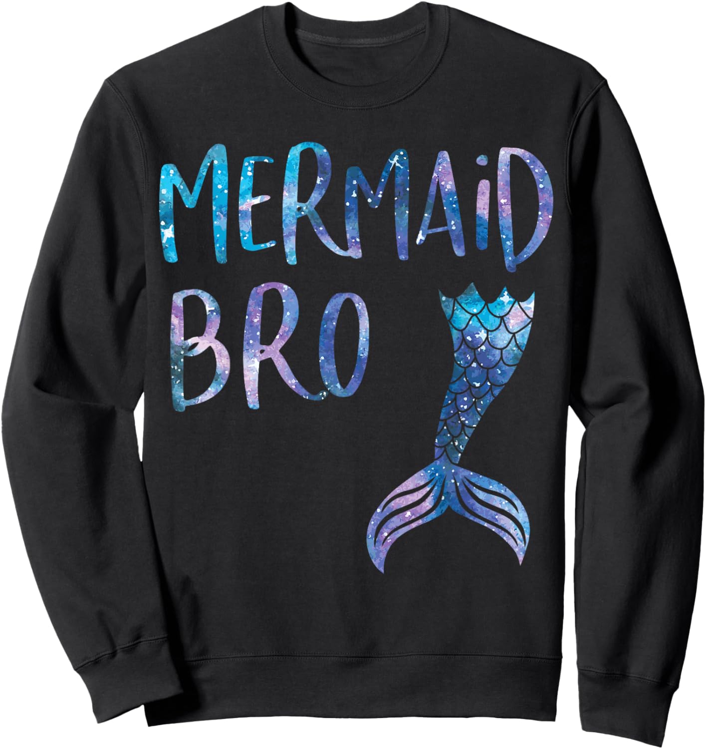 Mermaid Brother Tail Matching Mermaid Squad Birthday Party Sweatshirt - Sweatshirt | Black