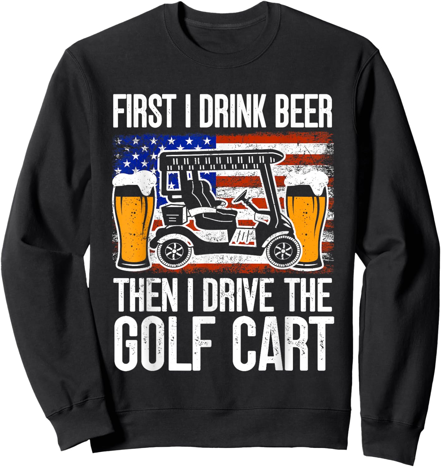 Funny Golf Cart Sweatshirt - Sweatshirt | Black