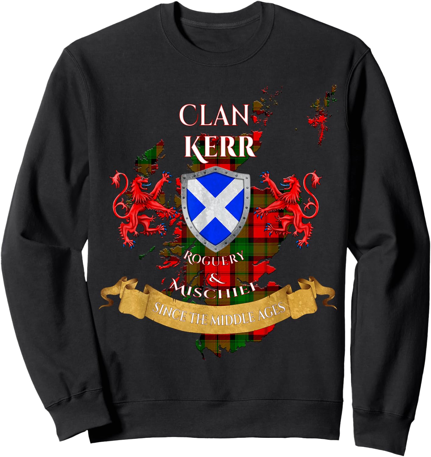 Kerr Scottish Family Clan Middle Ages Mischief Sweatshirt - Sweatshirt | Black