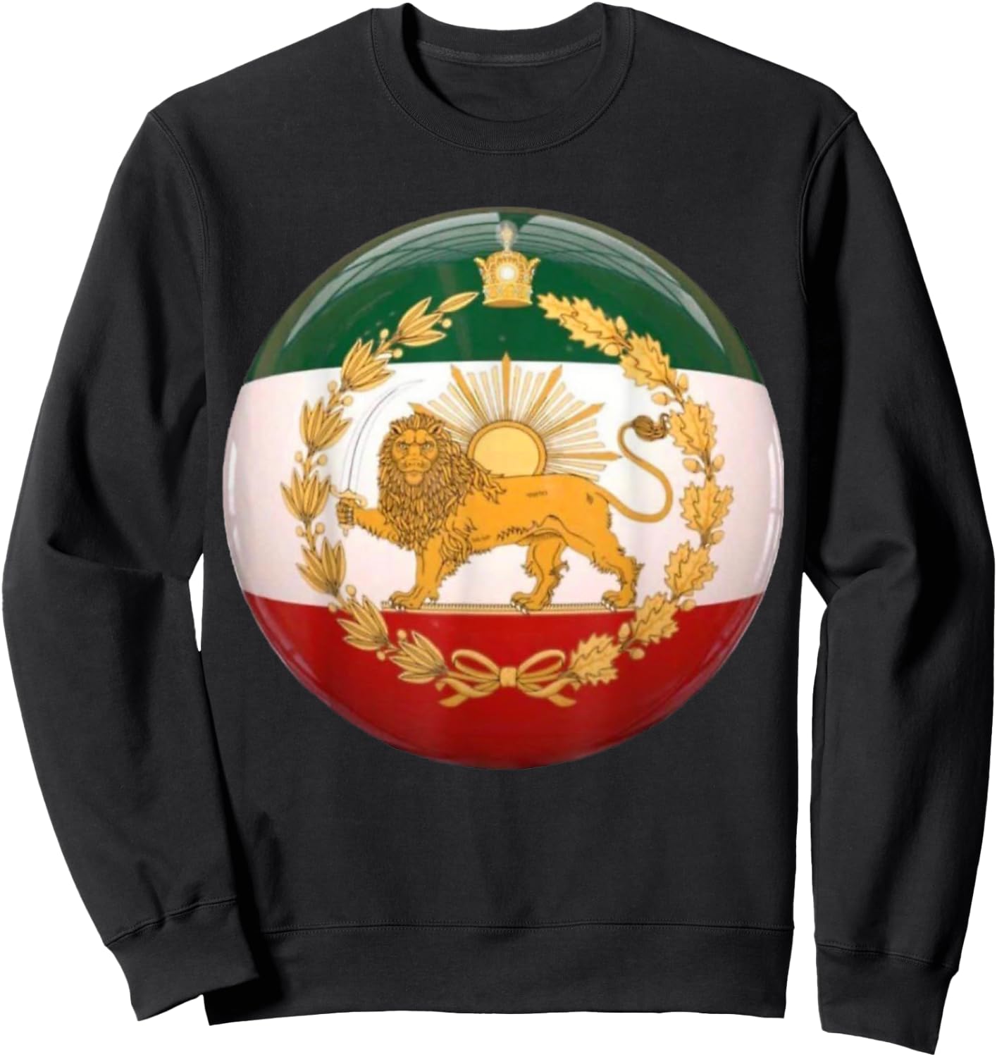Iran Flag Lion & Sun Shiro Khorshid Iranian Flag Patriotic Sweatshirt - Sweatshirt | Black