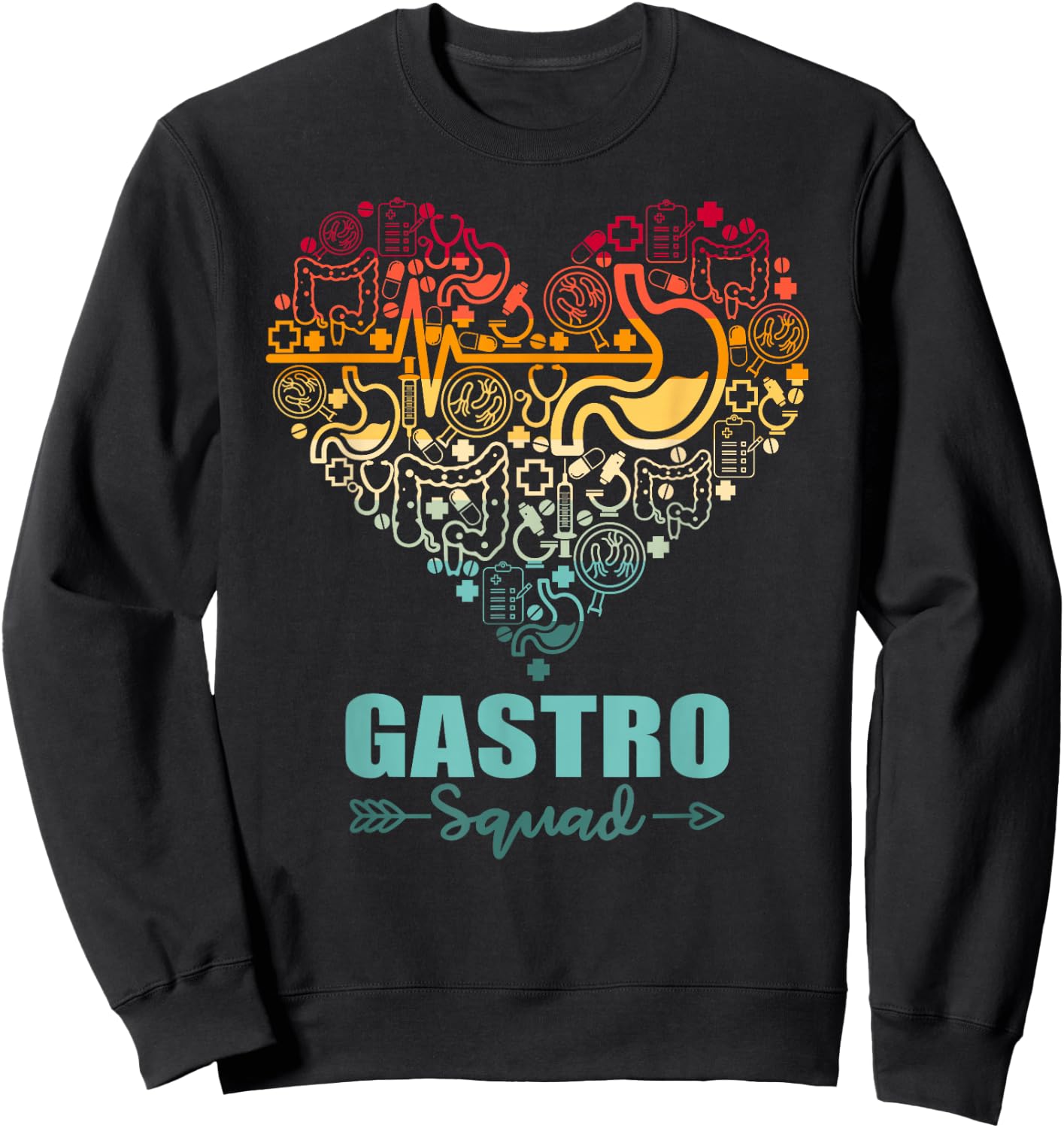Gastro Squad Heart Funny Gastroenterology Team Sweatshirt - Sweatshirt | Black