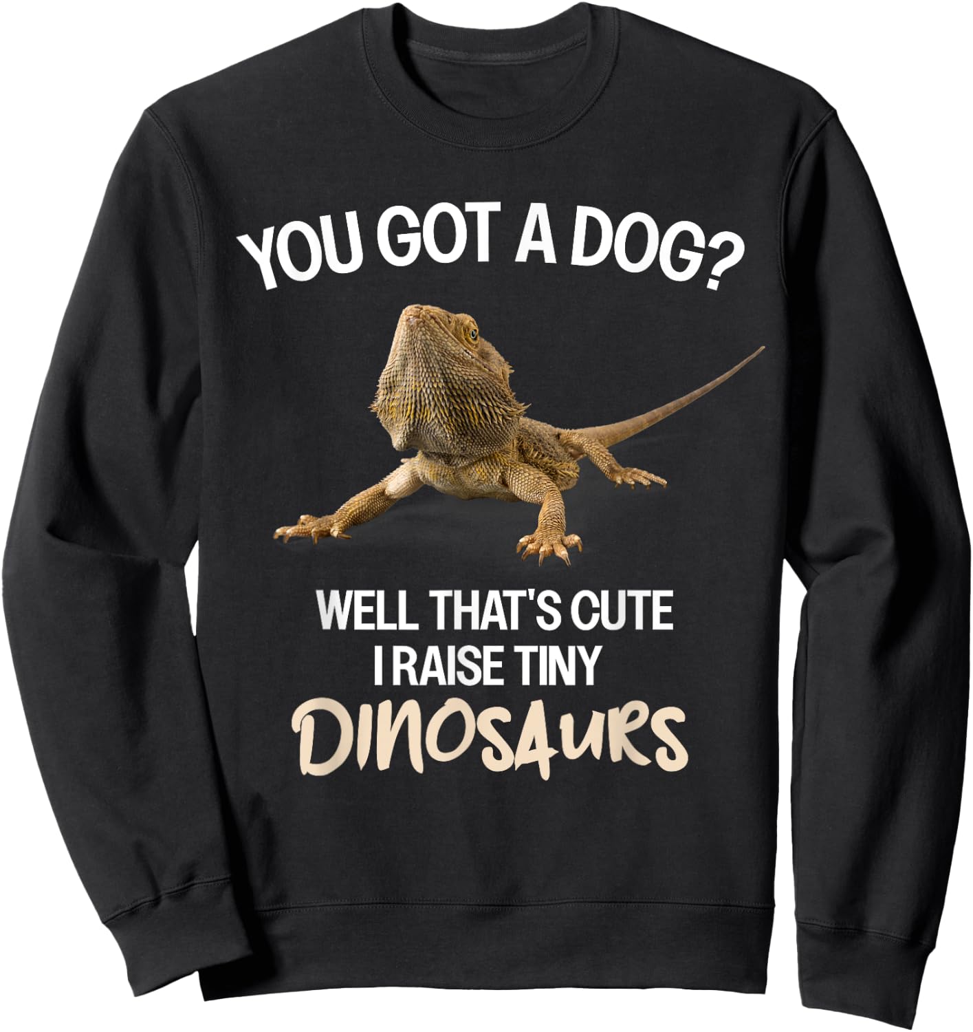 I Raise A Tiny Dinosaur Bearded Dragon Owner Bearded Dragon Sweatshirt - Sweatshirt | Black