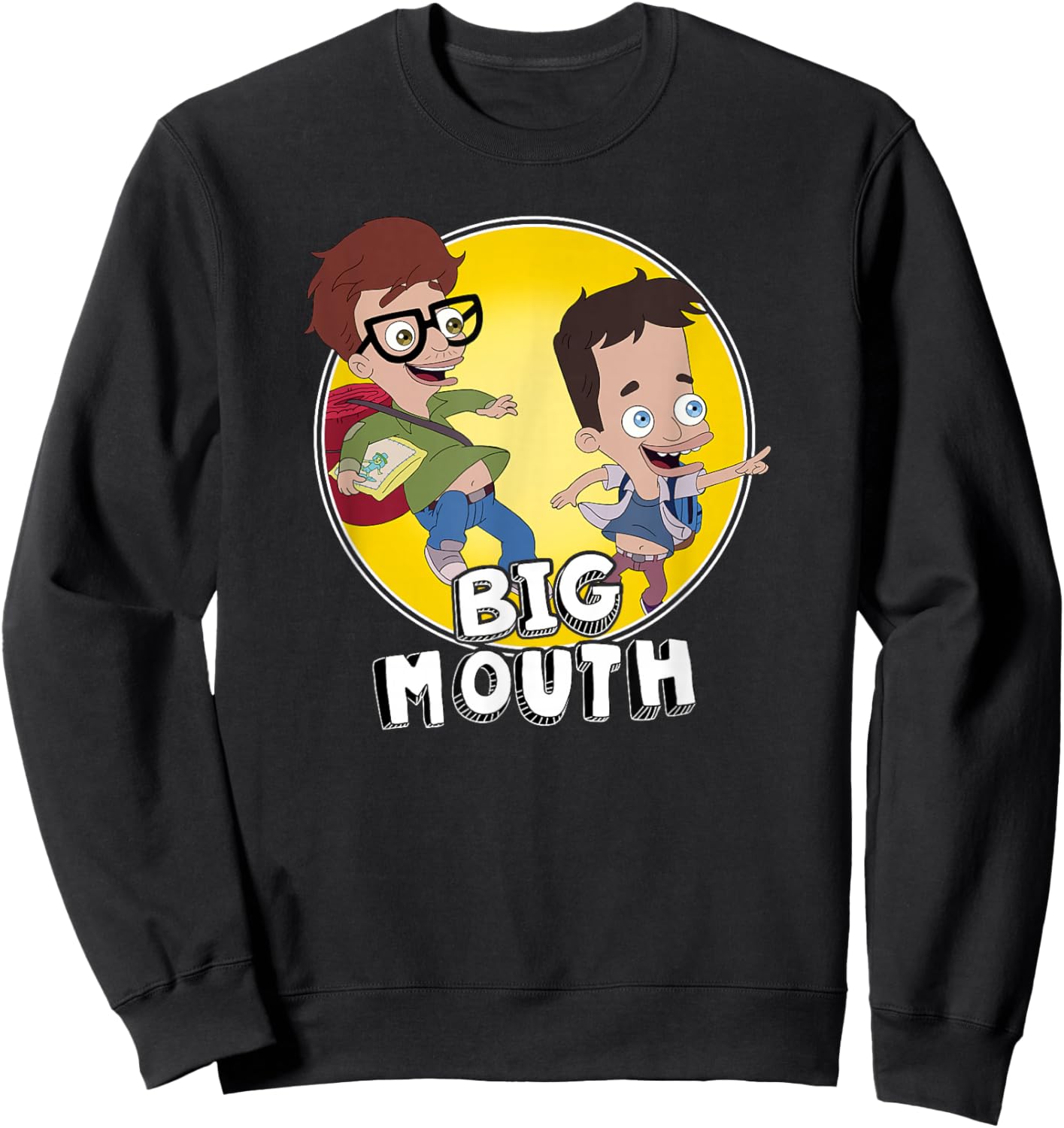 Big Mouth Nick & Andrew Best Friends Circle Portrait Sweatshirt - Sweatshirt | Black