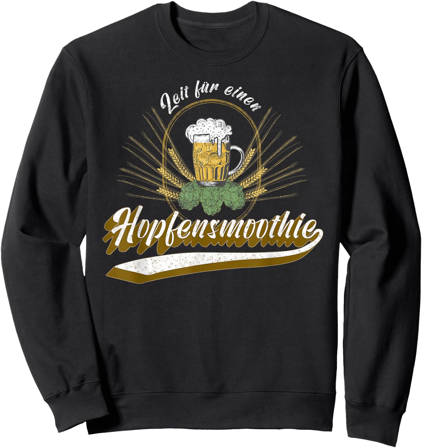 Retro Father's Day Time for Hop Smoothie Beer with Hops Sweatshirt - Sweatshirt | Black