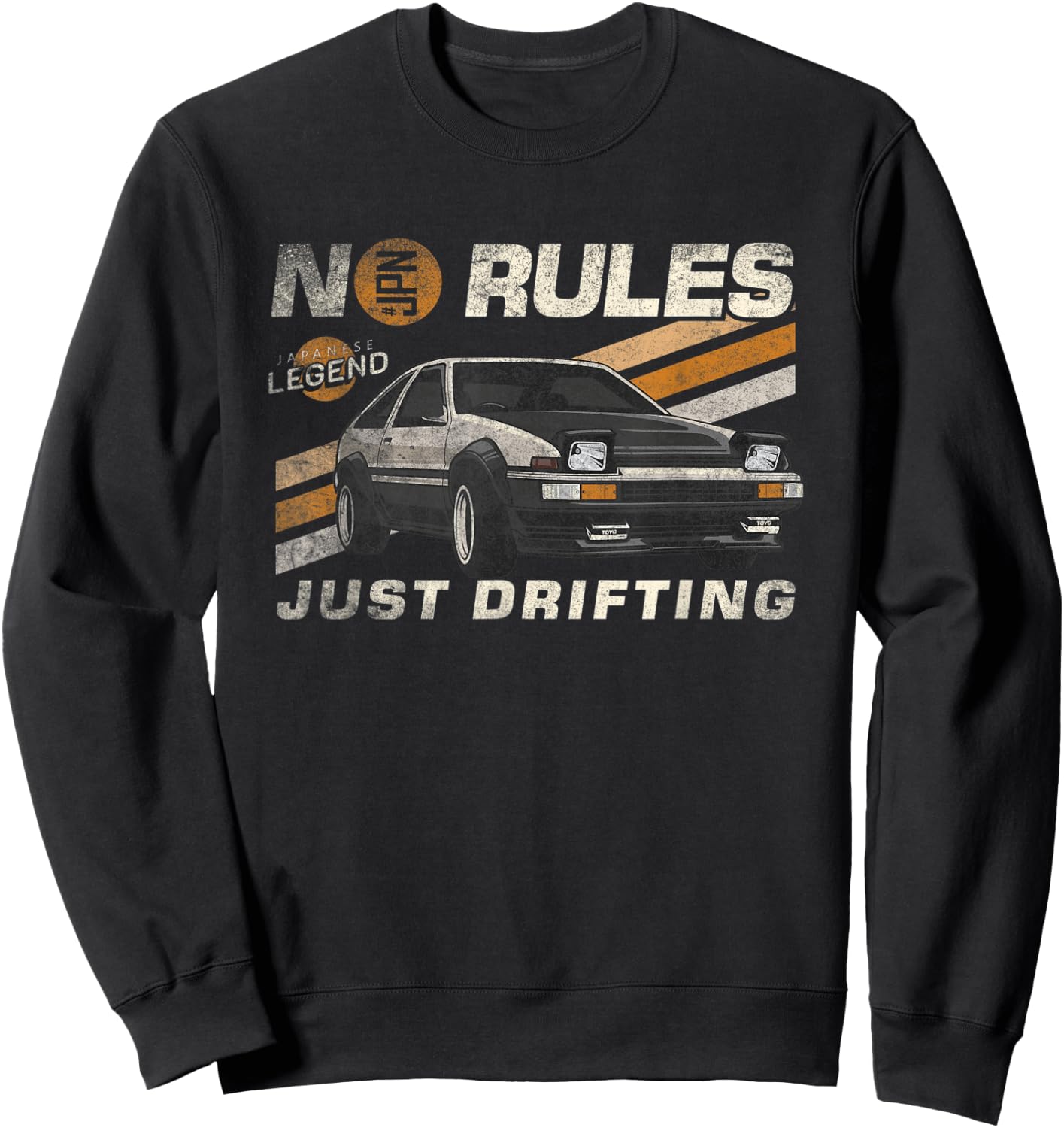 JDM Vintage Japanese drift legend no to rules just drifting Sweatshirt - Sweatshirt | Black