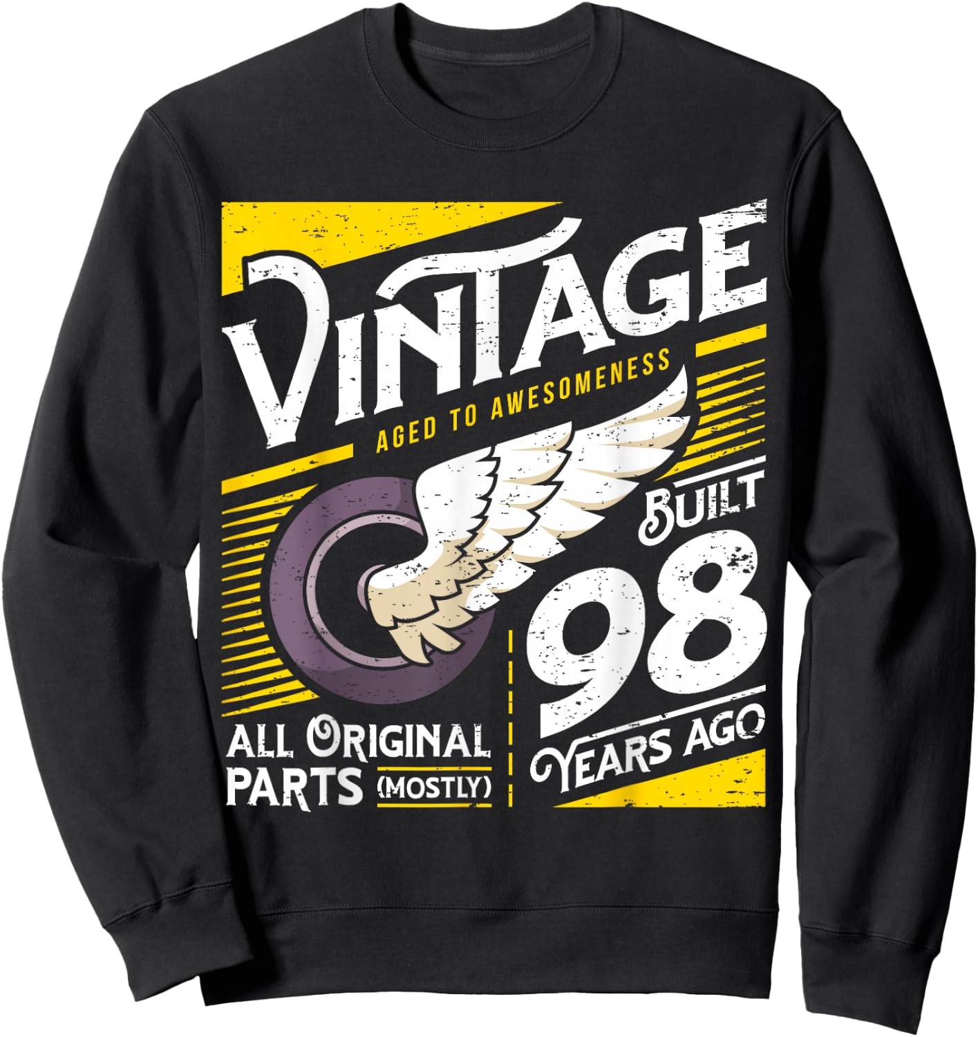 98 Years Vintage 98th Birthday Sweatshirt - Sweatshirt | Black