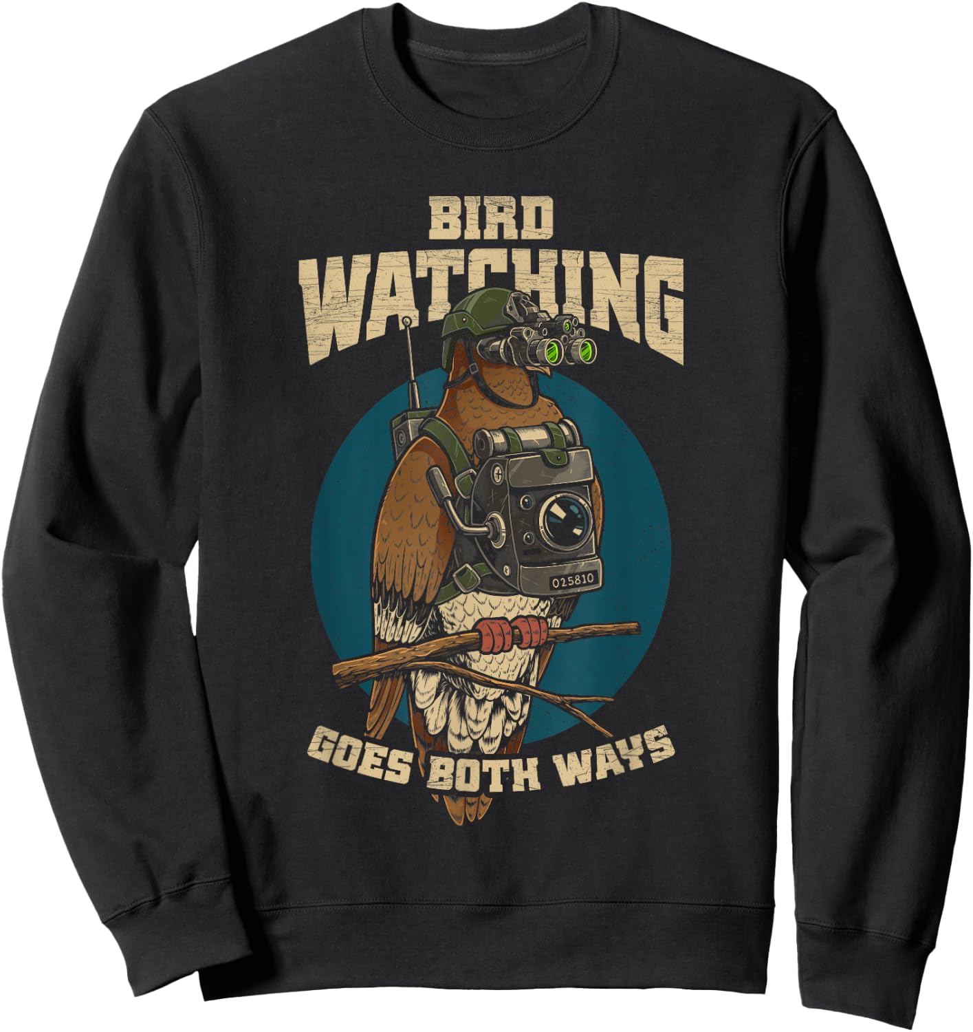 Funny Birds Not Real Shirt Bird Watching Goes Both Ways Sweatshirt - Sweatshirt | Black
