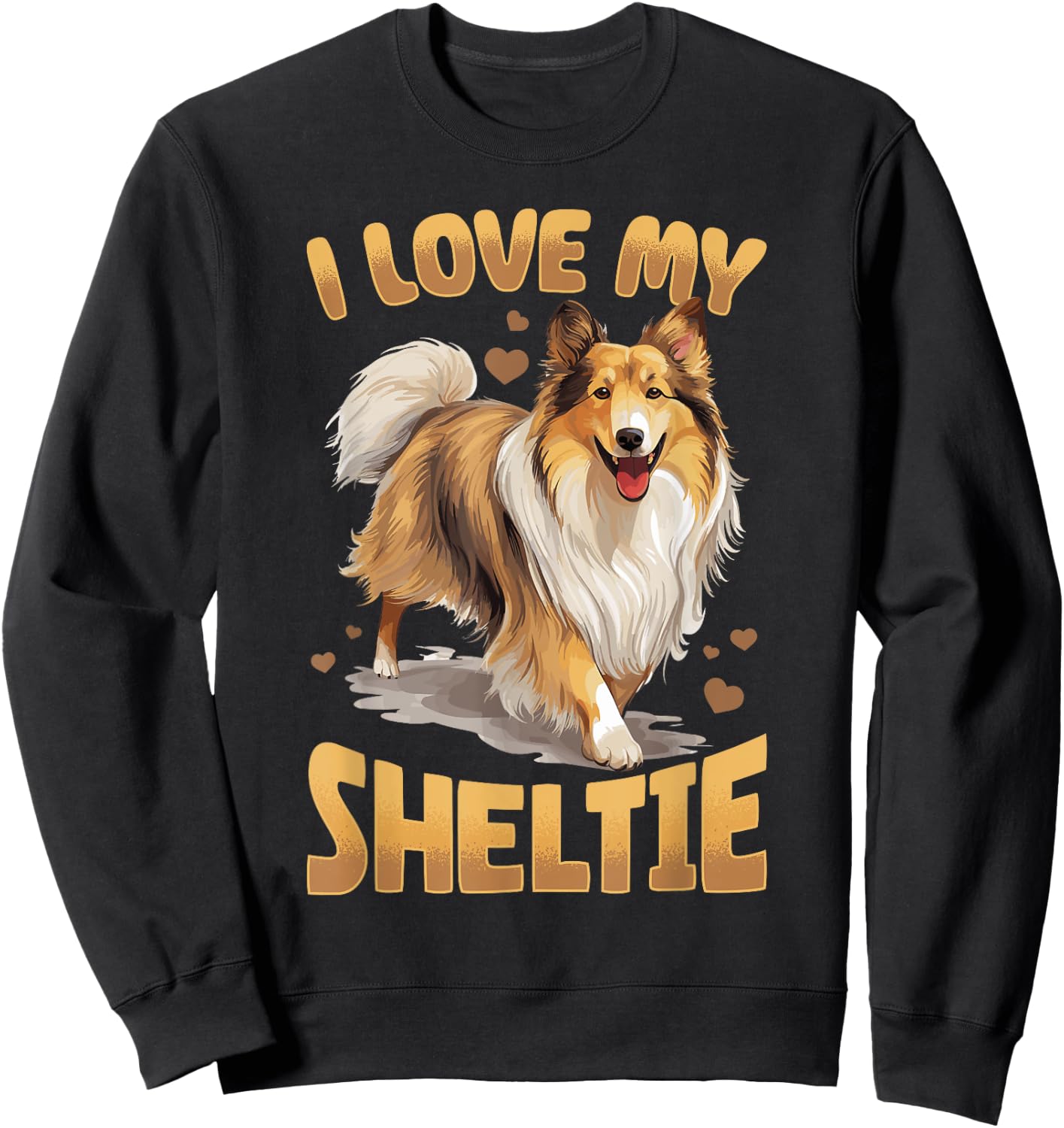 Shetland Sheepdog Dog Sheltie - I love my Sheltie Women Kids Sweatshirt - Sweatshirt | Black