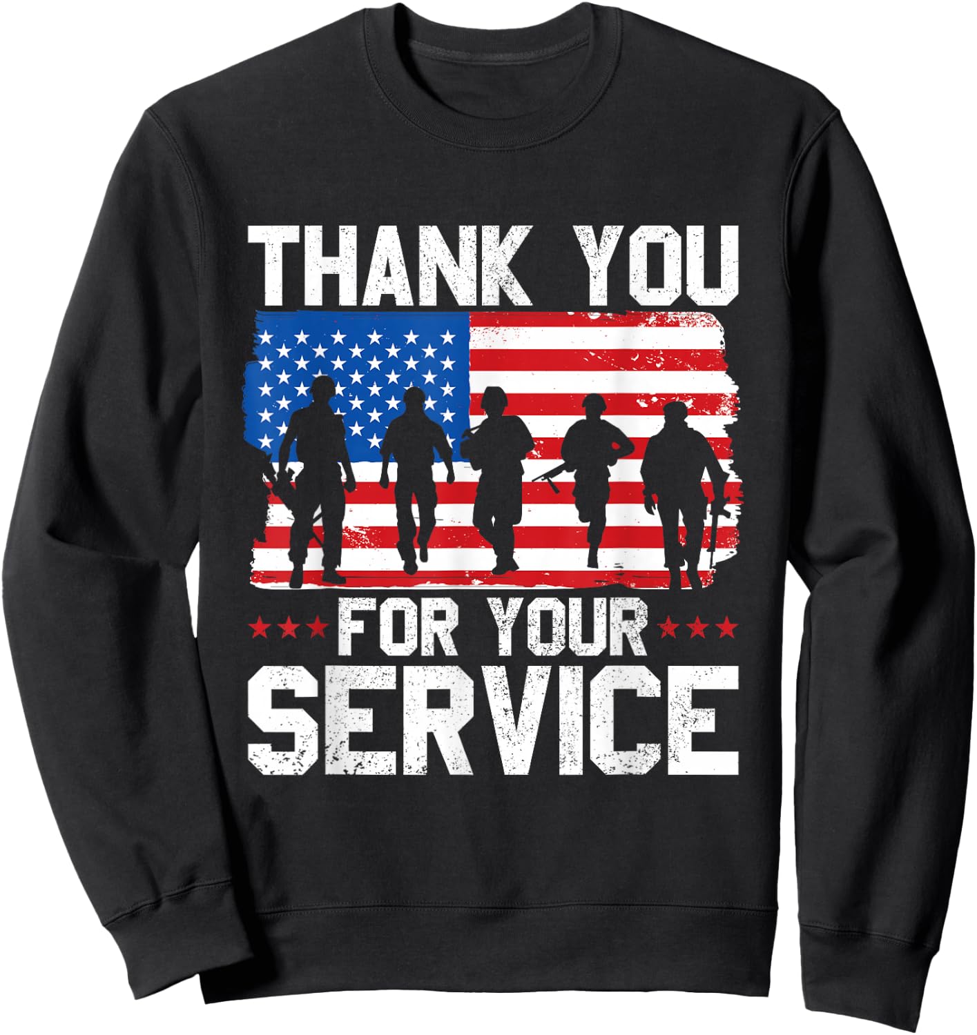Veterans Day Thank You Memorial Day Us Patriotic Design Sweatshirt - Sweatshirt | Black