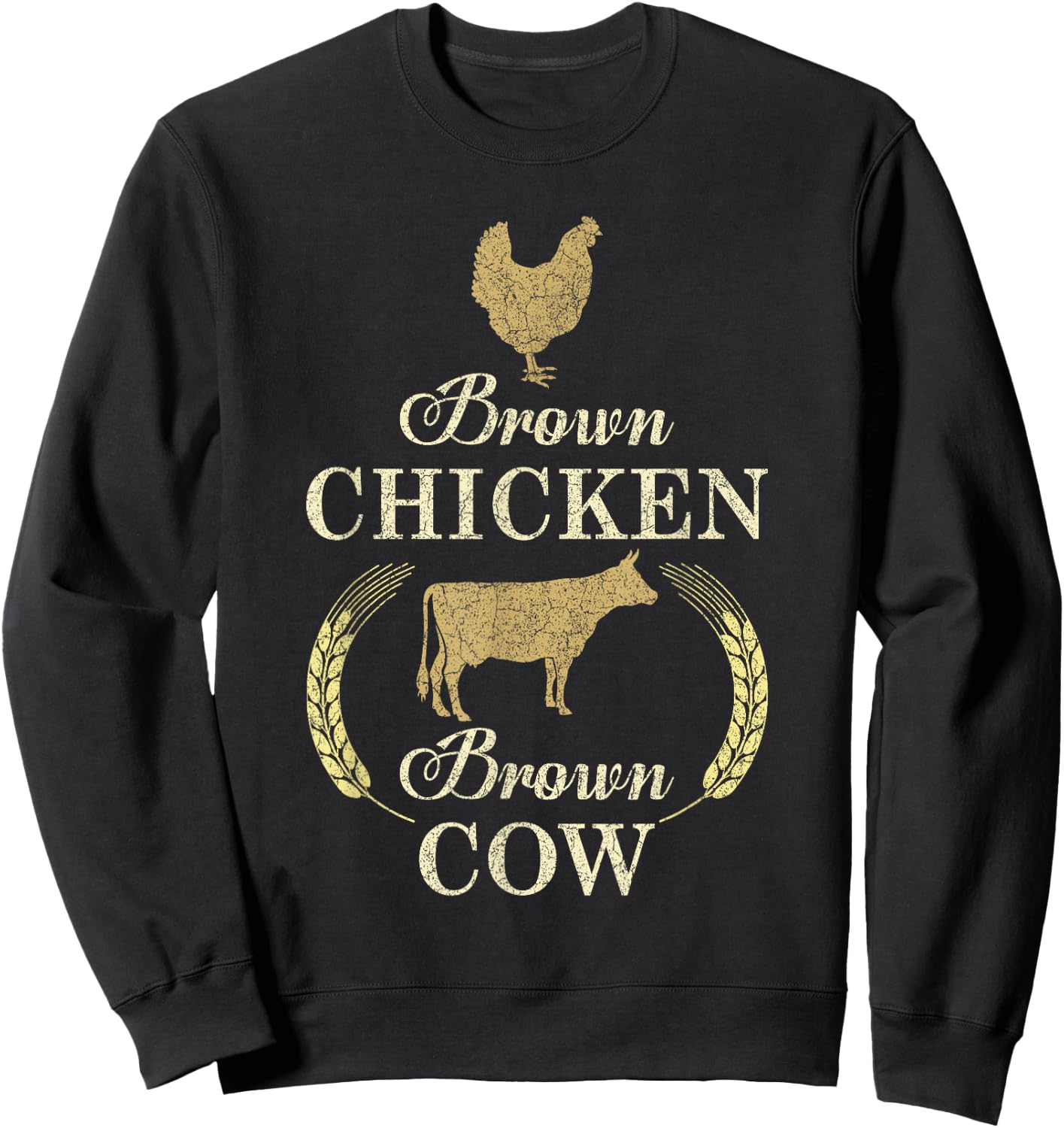 Brown Chicken Brown Cow Animals Lover Farmer Sweatshirt - Sweatshirt | Black