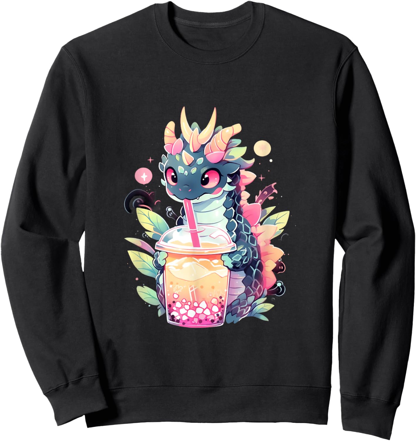 Dragon Boba Tea Bubble Tea Anime Kawaii Sweatshirt - Sweatshirt | Black