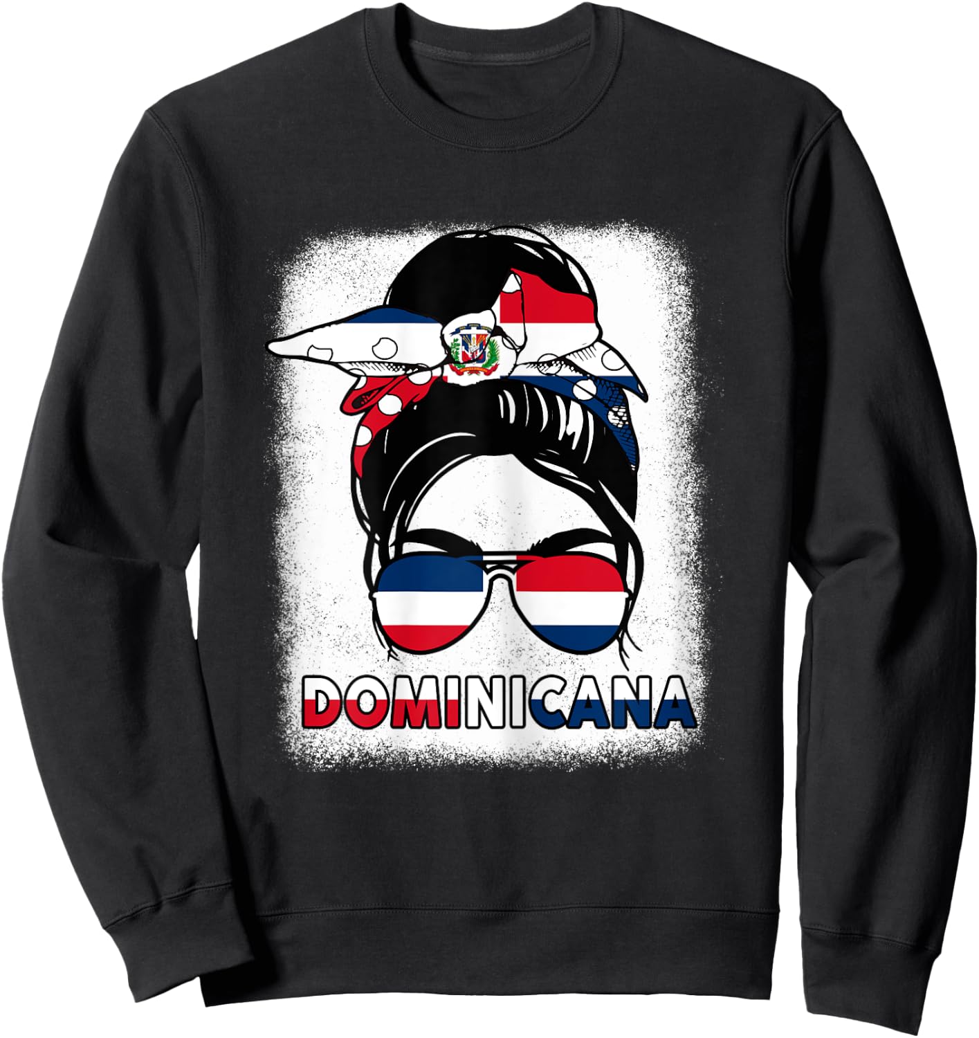Dominican Republic Girl Independence Day Dominicana Flag Sweatshirt - Sweatshirt | Black