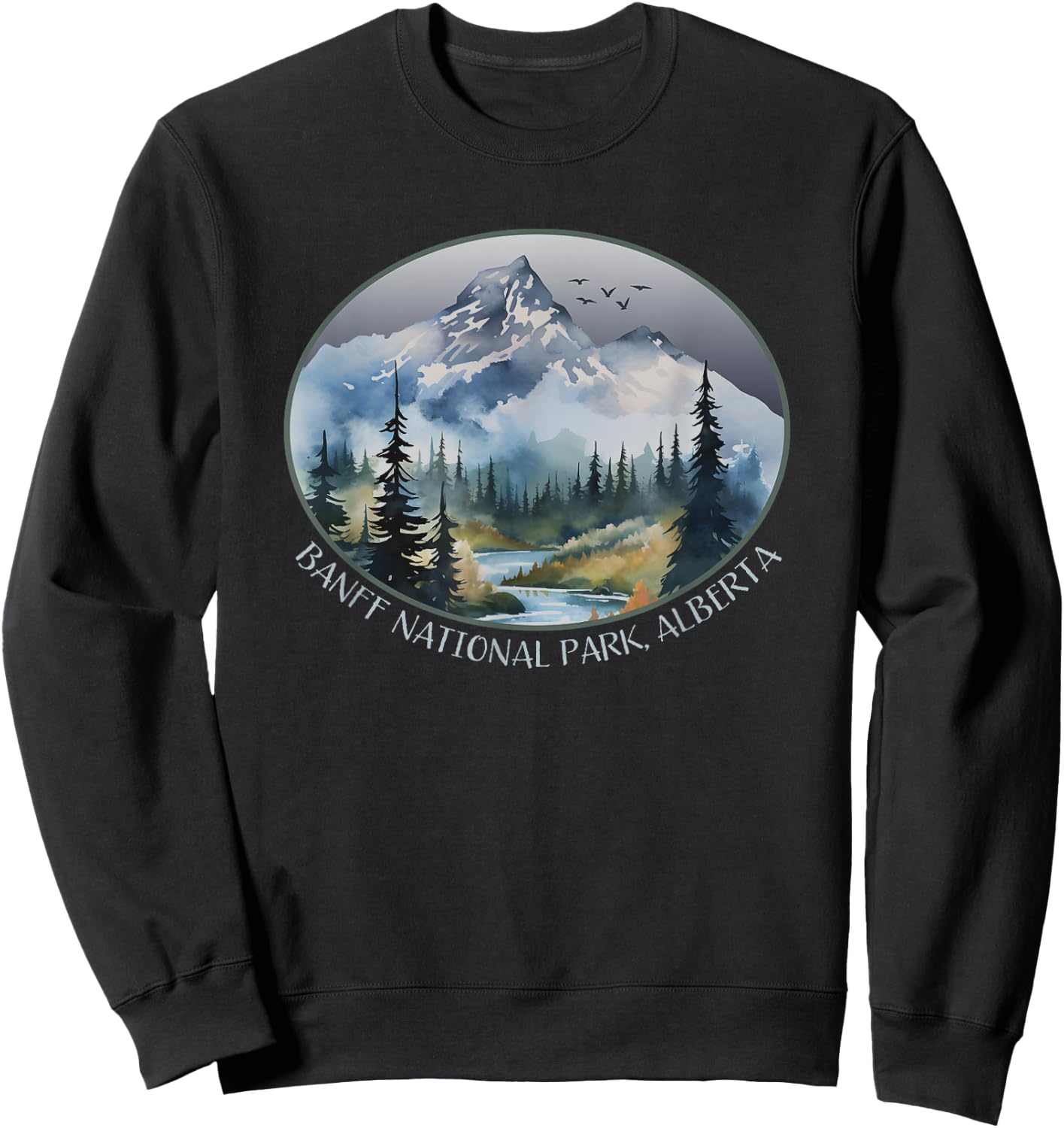 Banff National Park, Alberta, Canada Canadian Rockies Sweatshirt - Sweatshirt | Black