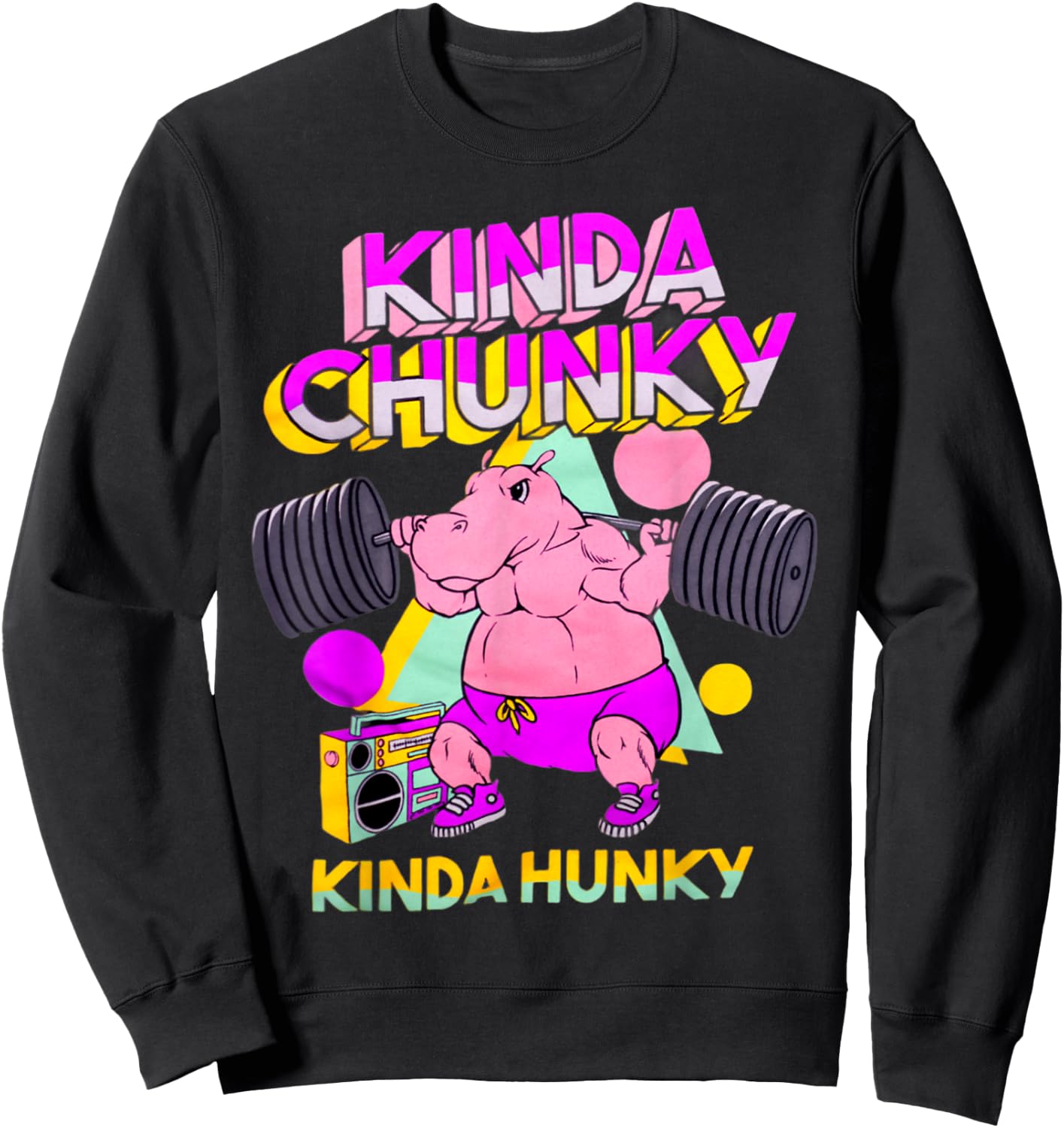 Kinda Chunky Kinda Hunky, Bodybuilding Gym Sweatshirt - Sweatshirt | Black
