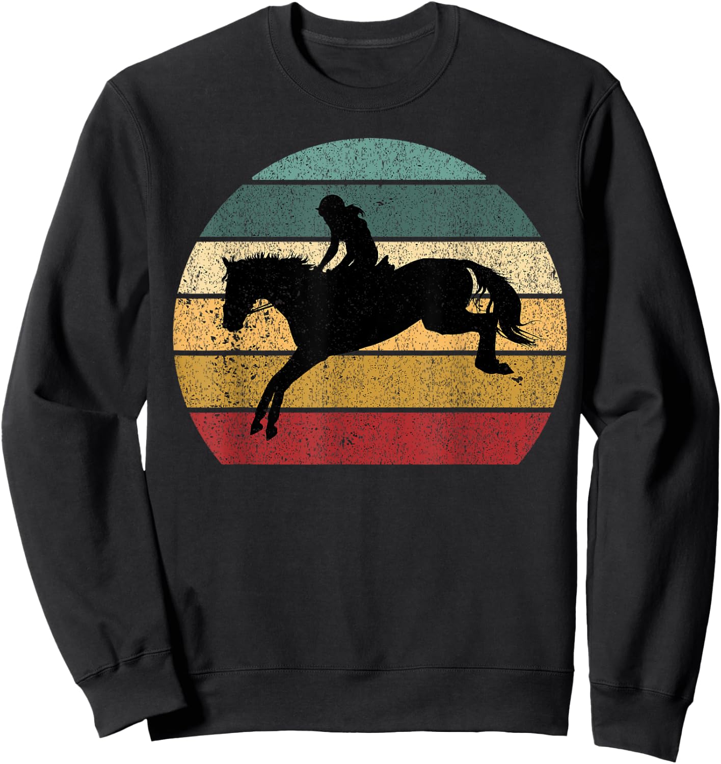 Girl Horse Riding Cowgirl Vintage Texas Ranch Equestrian Sweatshirt - Sweatshirt | Black