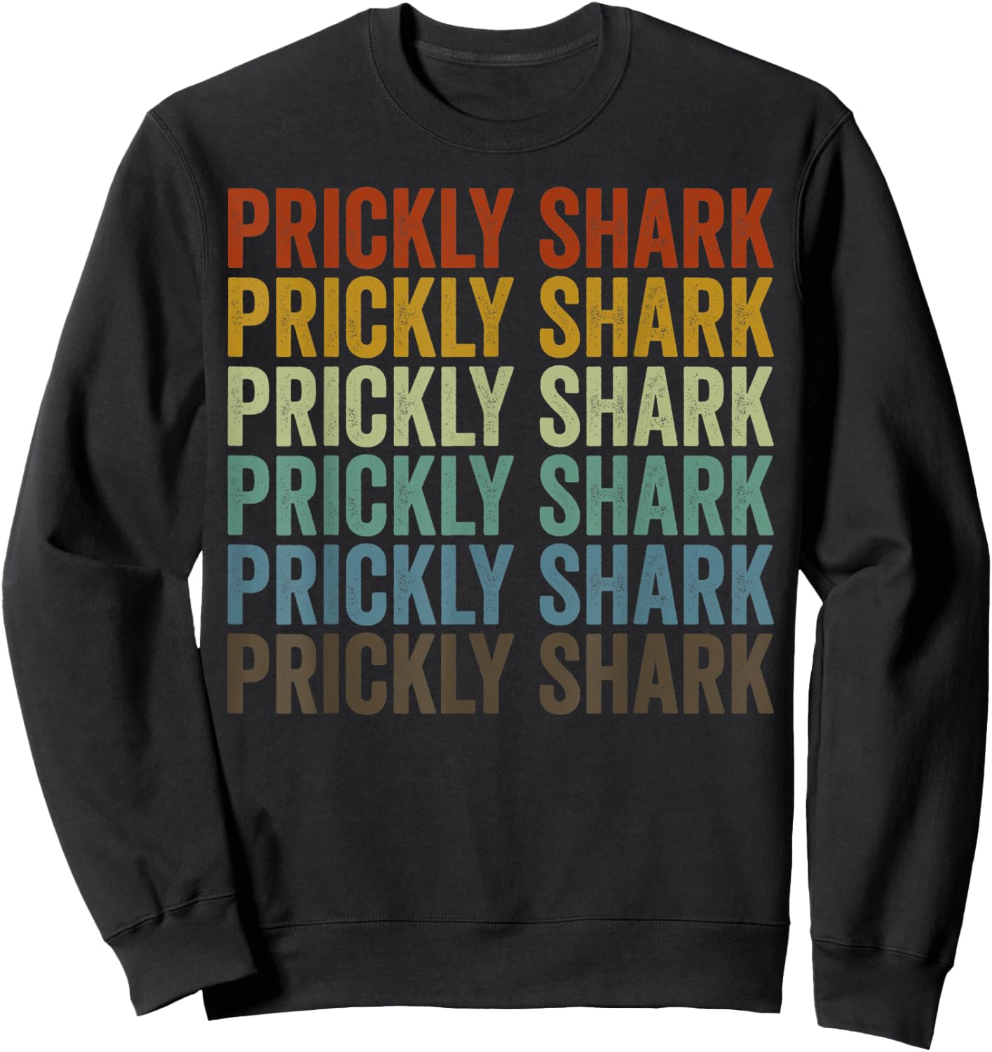 Prickly Shark Fish Retro Sweatshirt - Sweatshirt | Black