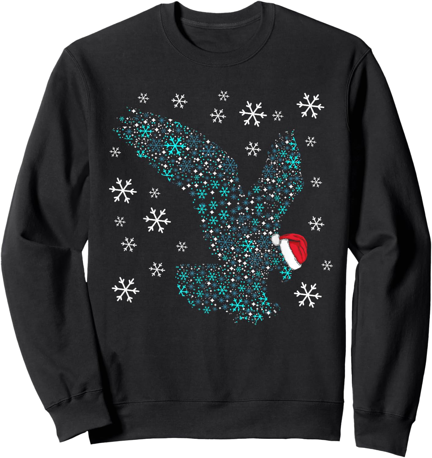 Funny Eagles Christmas Costume Eagle Santa XMAS Humor Sweatshirt - Sweatshirt | Black
