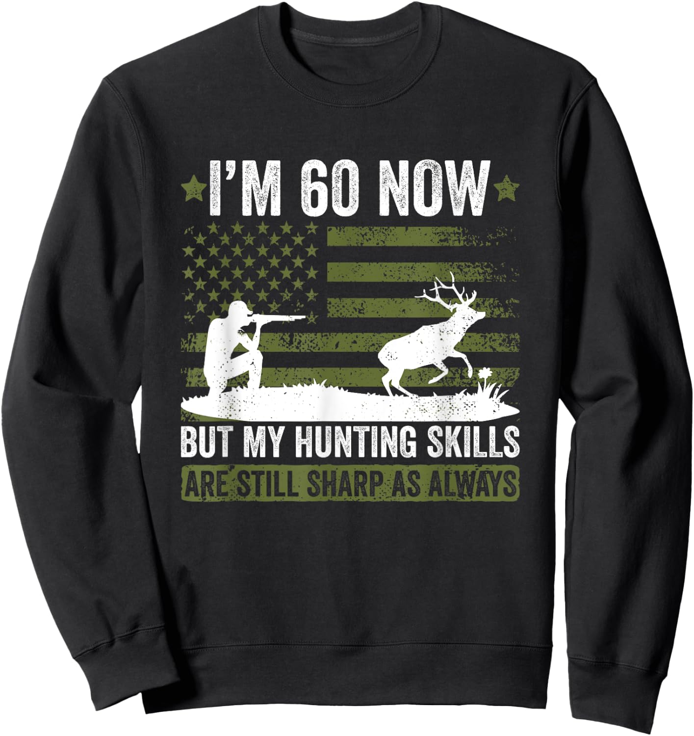 Hunter birthday 60 years old hunter 60th birthday hunting Sweatshirt - Sweatshirt | Black