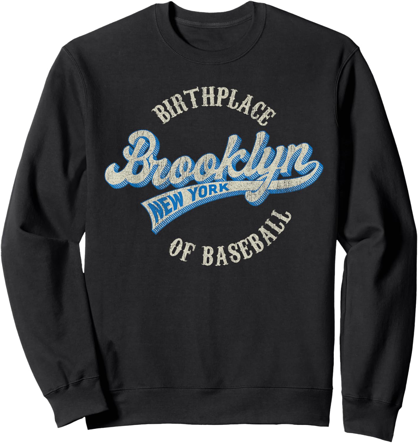 Baseball Vintage Style Brooklyn & Women Sweatshirt - Sweatshirt | Black