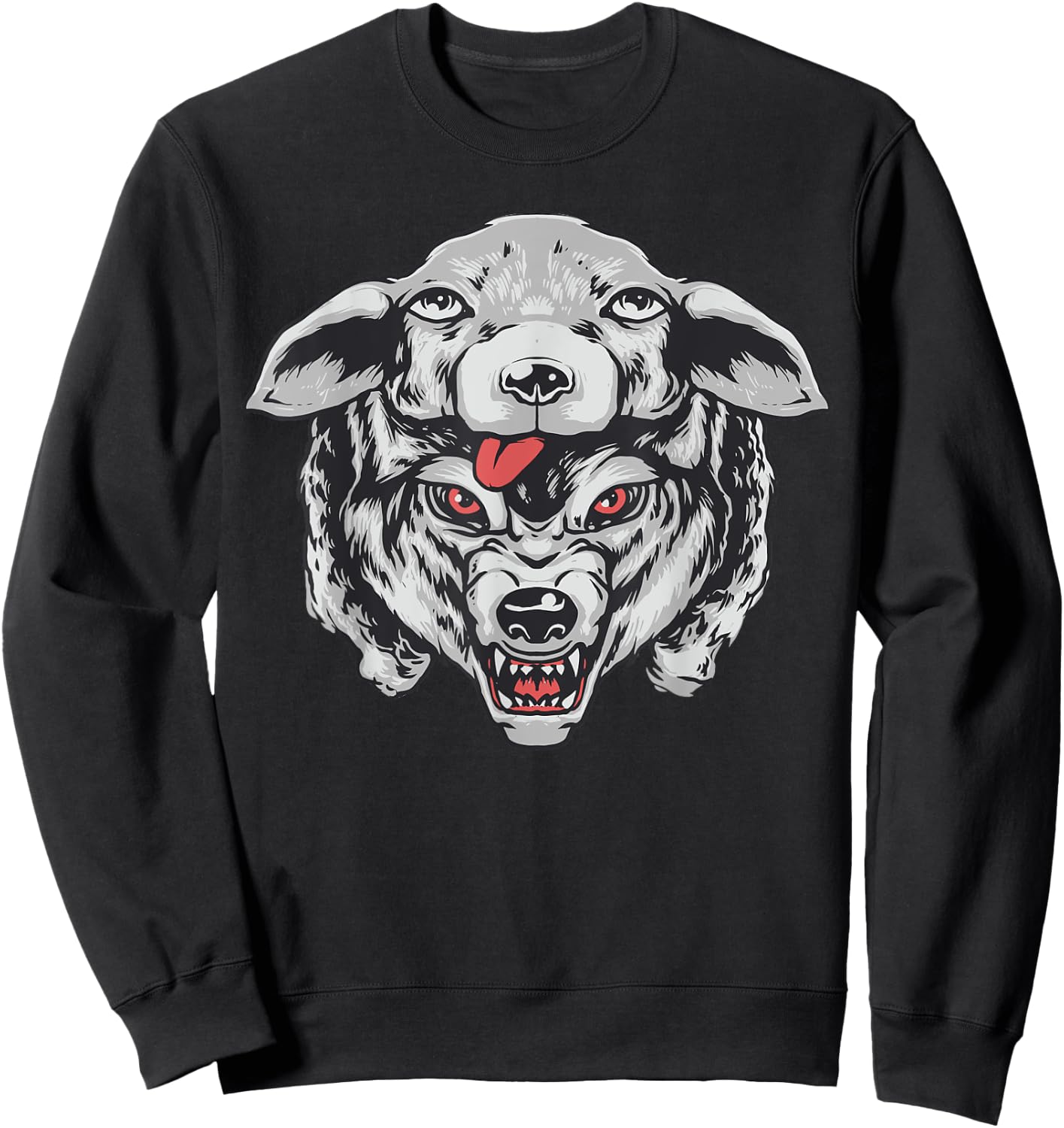 Wolf in Sheep's clothing head for lovers wolves Hunter face Sweatshirt - Sweatshirt | Black
