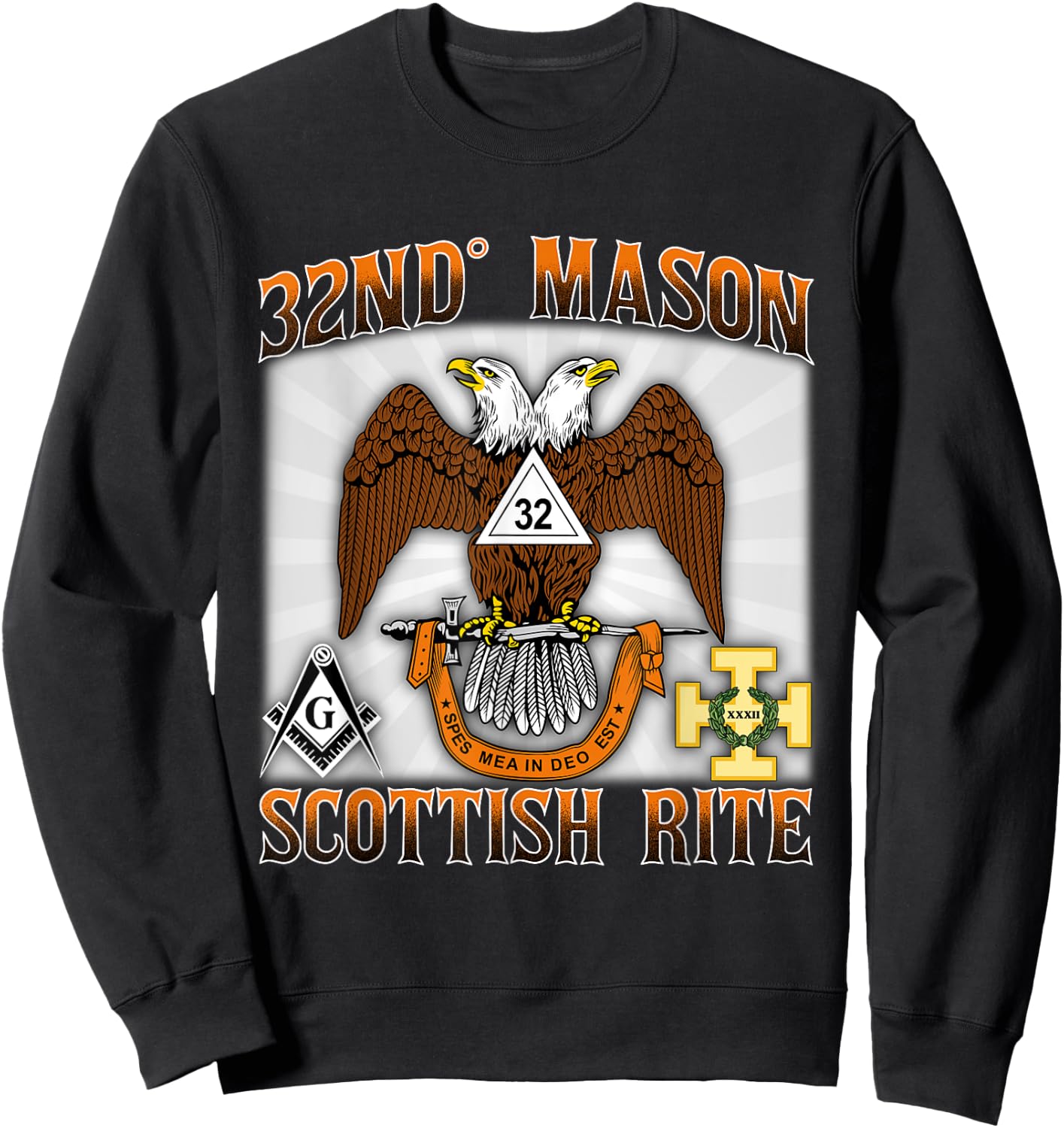 Scottish Rite Mason 32nd Masonic 32 AASR WD Valley Old Style Sweatshirt - Sweatshirt | Black