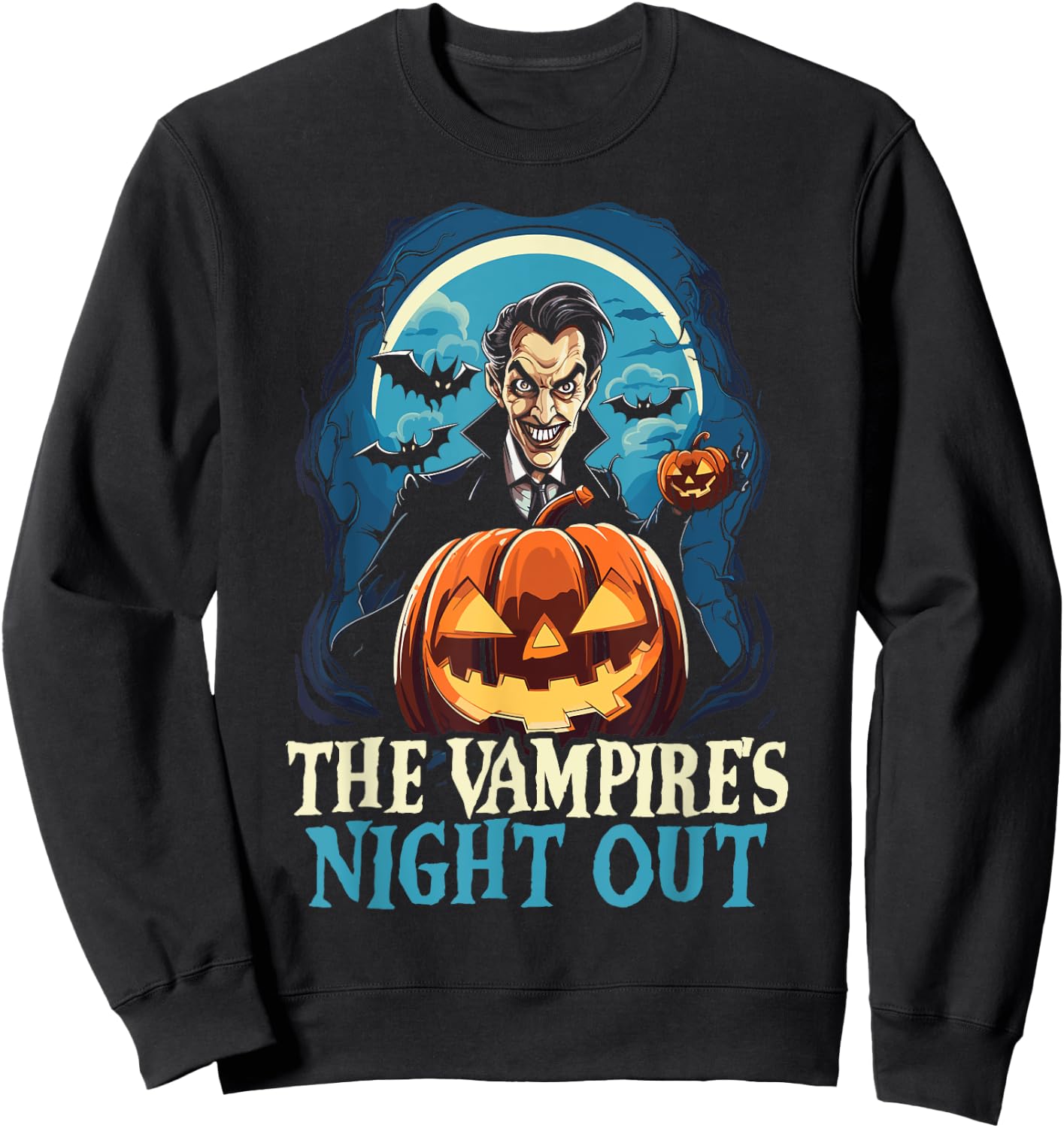 Dracula Halloween Scary Trick Or Treat Spooky Vampire Sweatshirt - Sweatshirt | Black